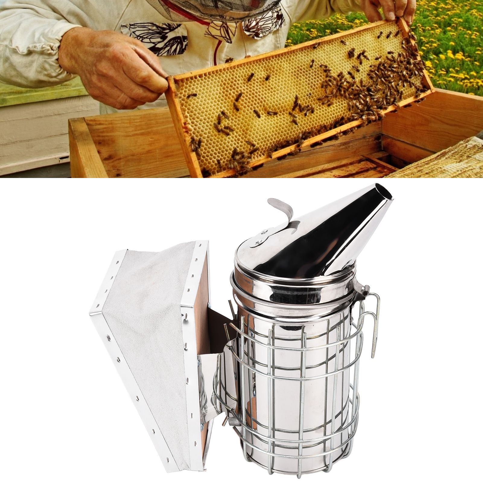 Beekeeping Starters Kit Beehive Smoker Wire Embedder Scraper Bee Brush view 12