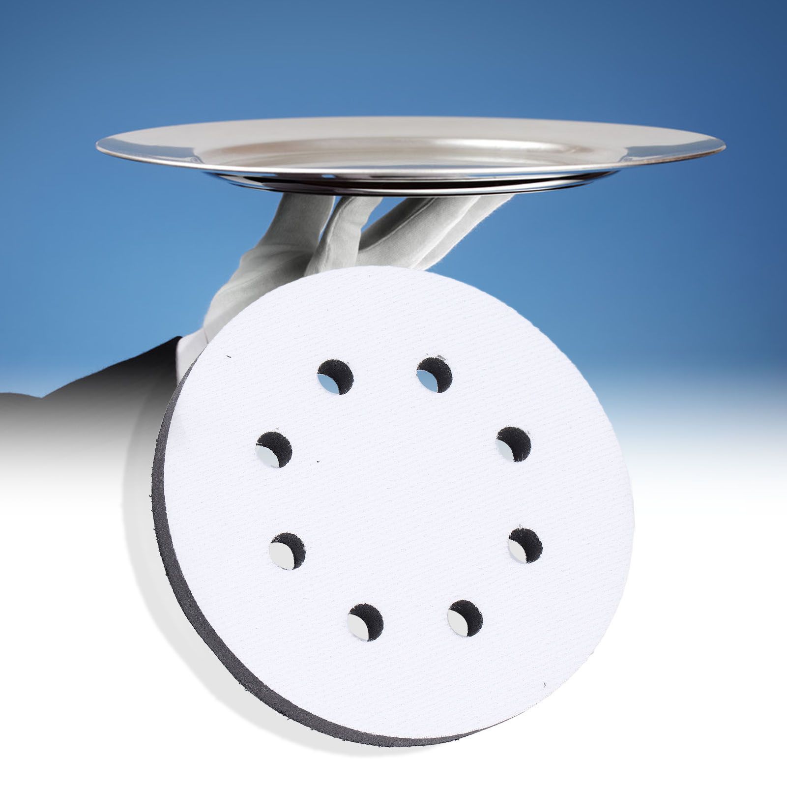 5 Inch 8 Holes Hook and Loop Soft Sponge Cushion Density Interface Pads for view 11