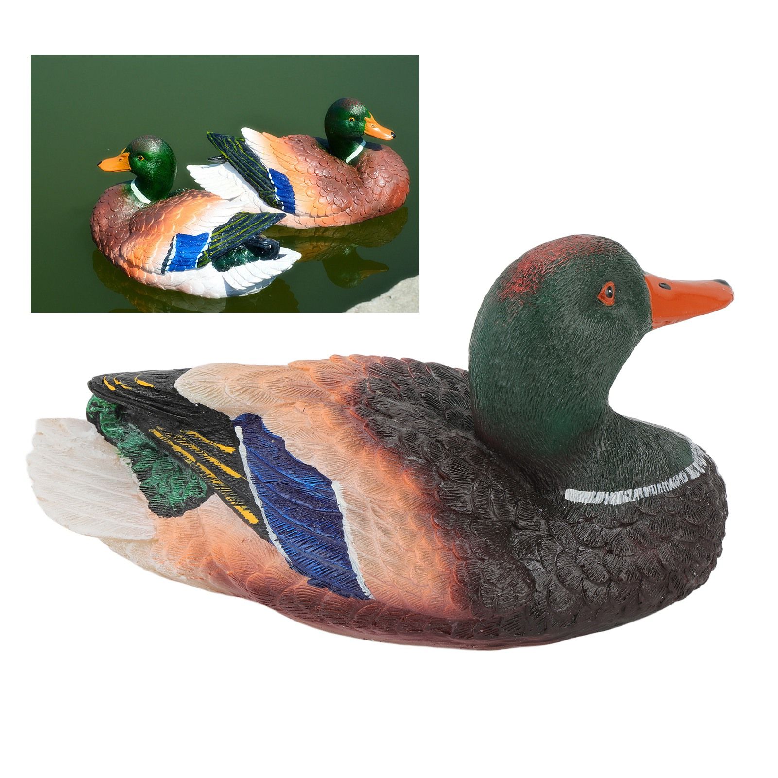 Simulation Water Floating Duck Sculpture Ornament Synthetic Resin Artware view 12