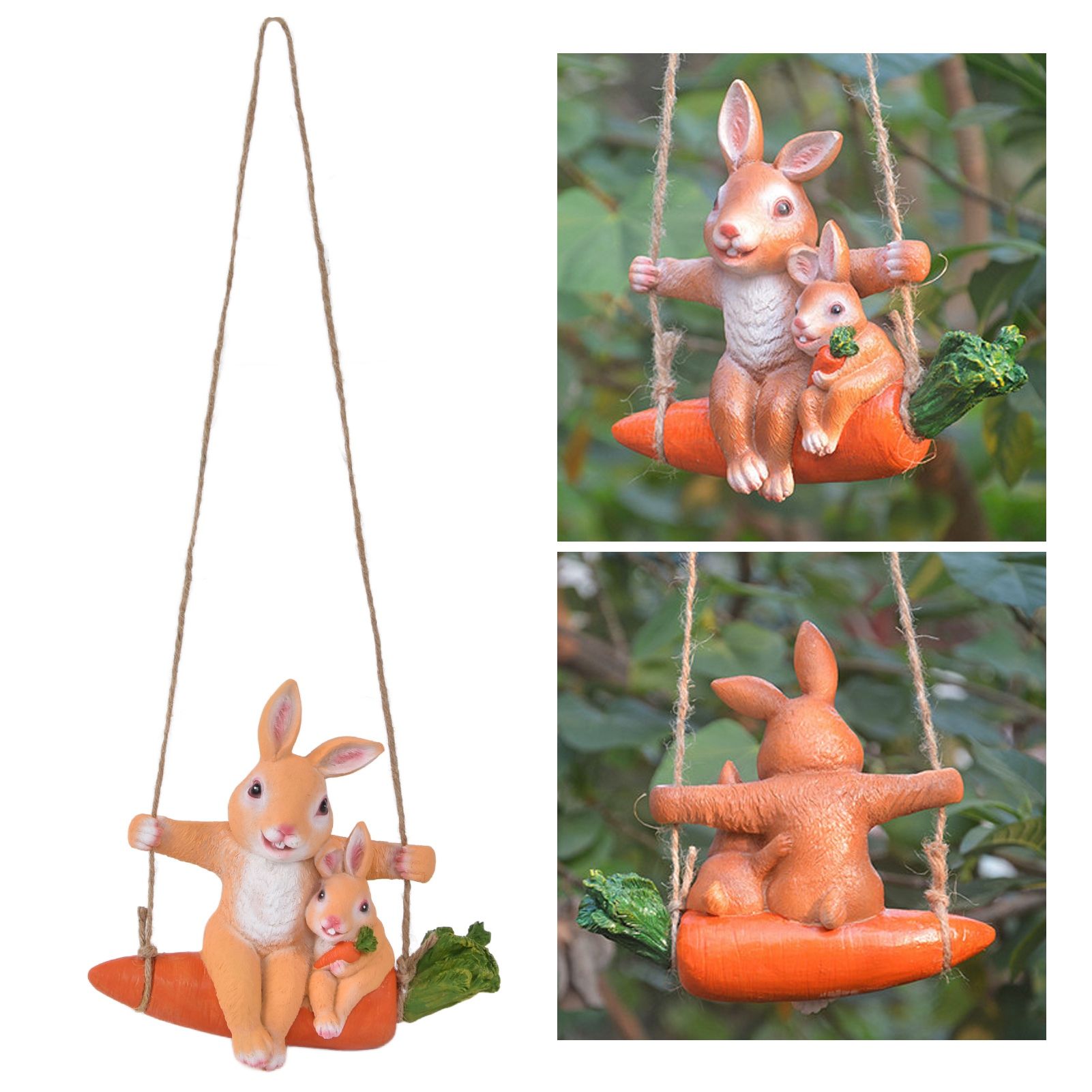 Gardening Pendant Rabbits Pattern Exquisitely Carved Romantic Feel Home Decoration view 11