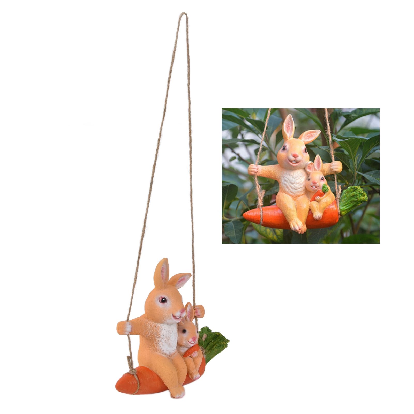 Gardening Pendant Rabbits Pattern Exquisitely Carved Romantic Feel Home Decoration view 12