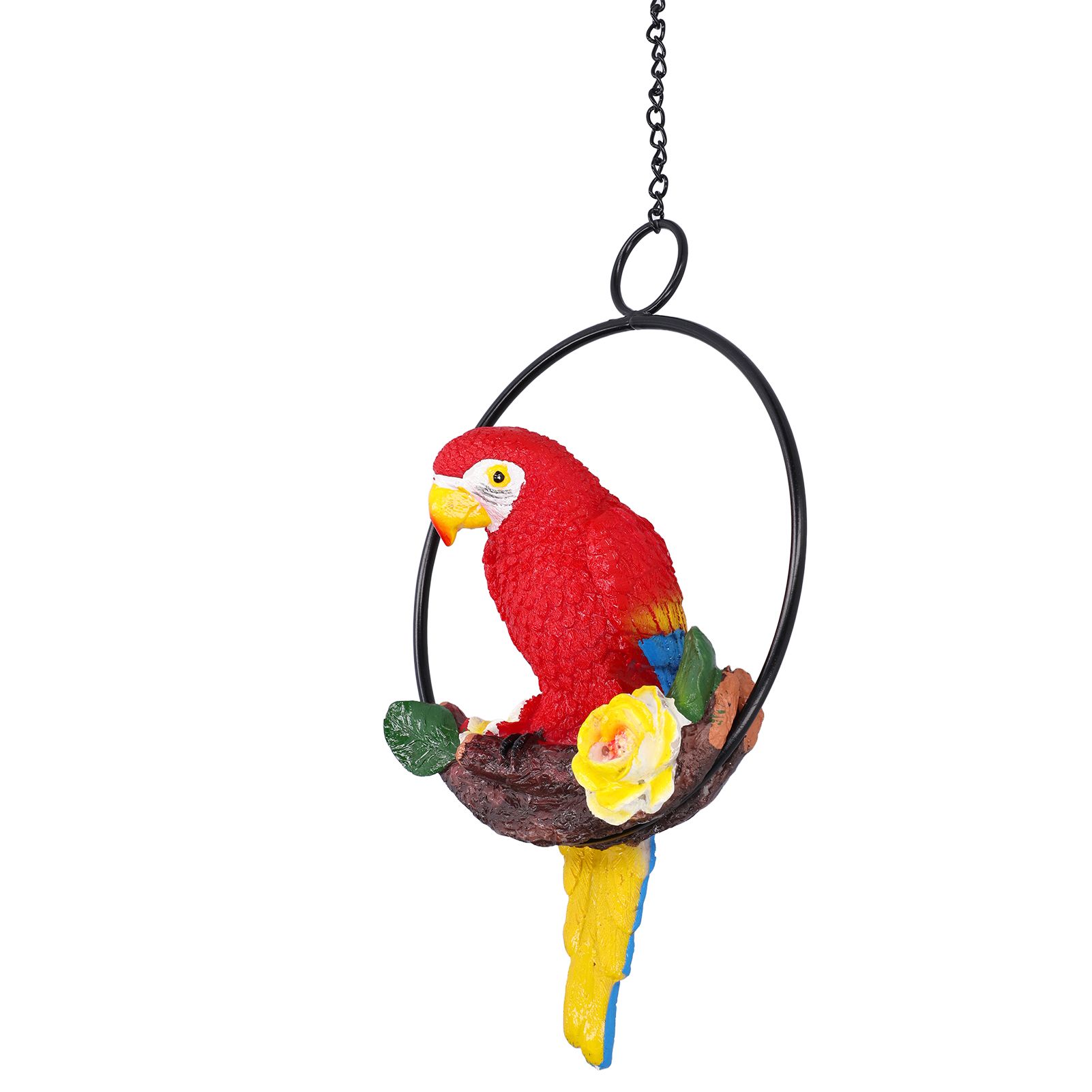Macaw Garden Pendant Synthetic Resin Hanging Ring Parrots Sculpture for view 2