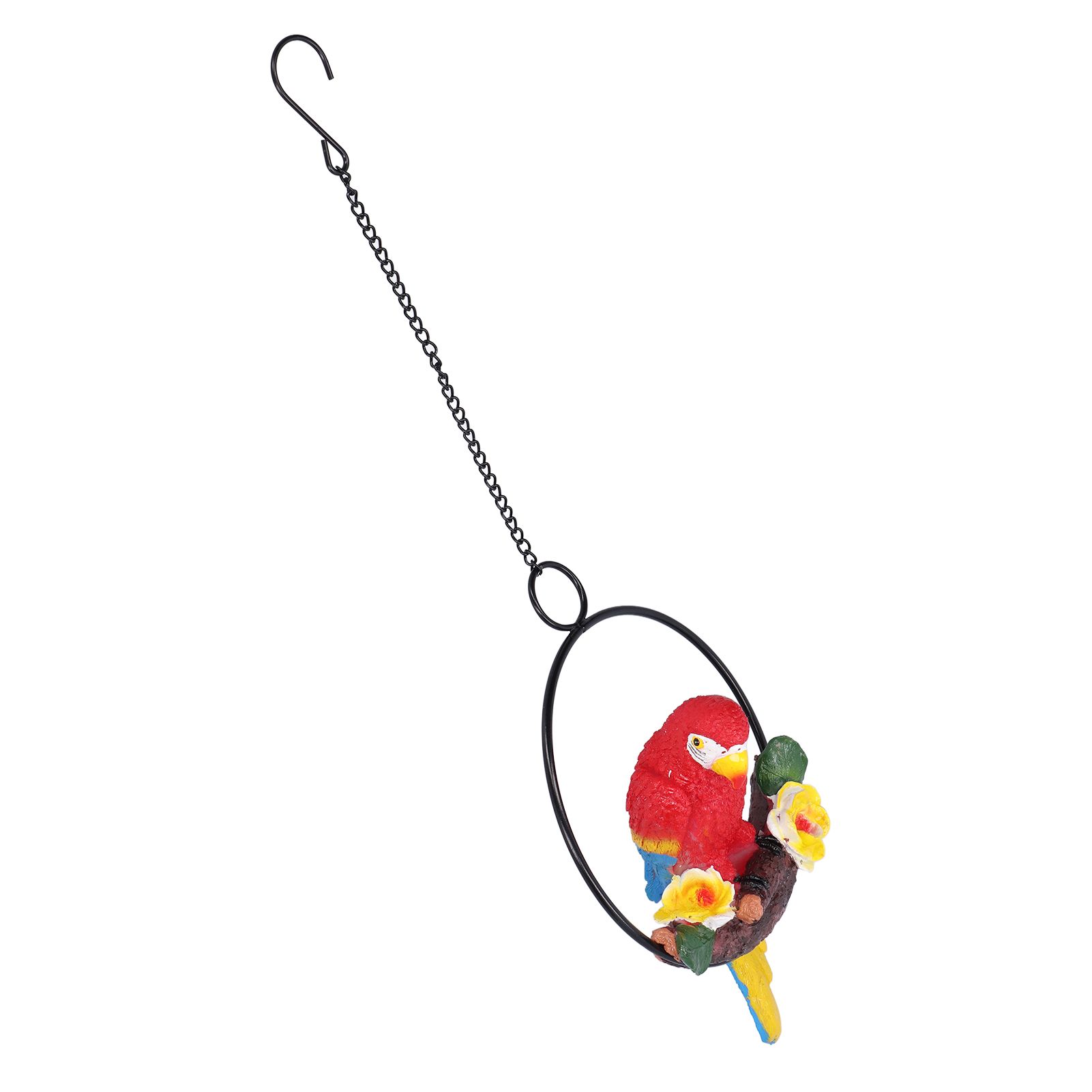 Macaw Garden Pendant Synthetic Resin Hanging Ring Parrots Sculpture for view 3