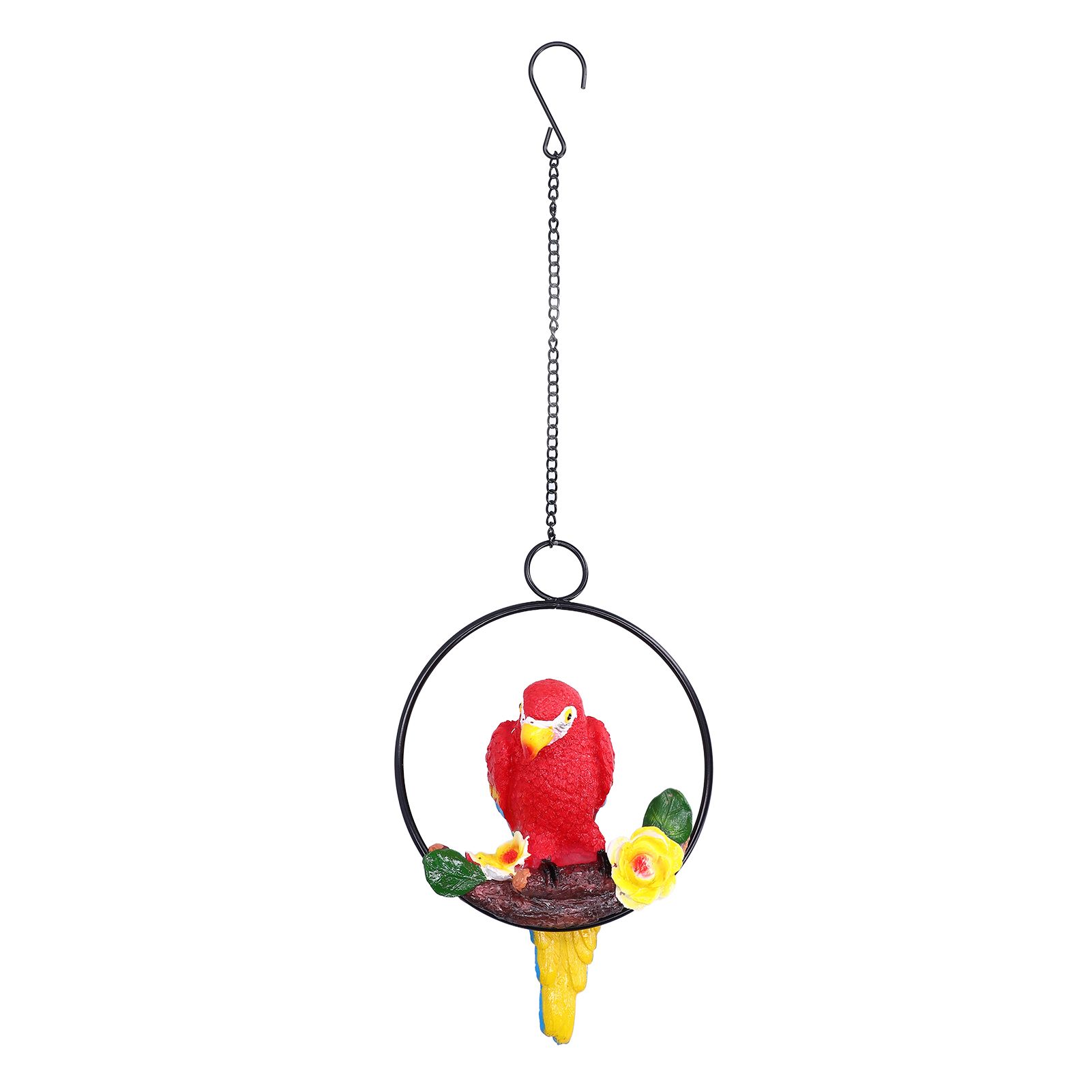 Macaw Garden Pendant Synthetic Resin Hanging Ring Parrots Sculpture for view 4