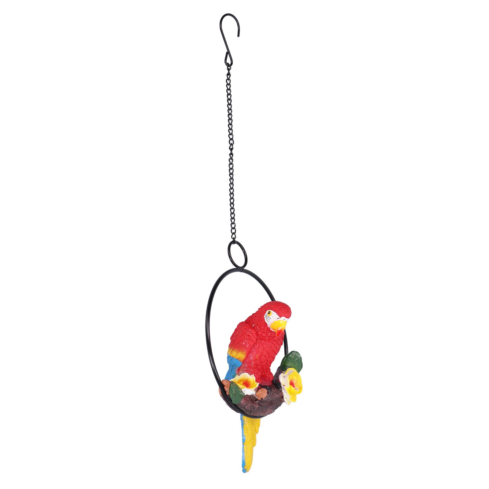 Macaw Garden Pendant Synthetic Resin Hanging Ring Parrots Sculpture for view 5