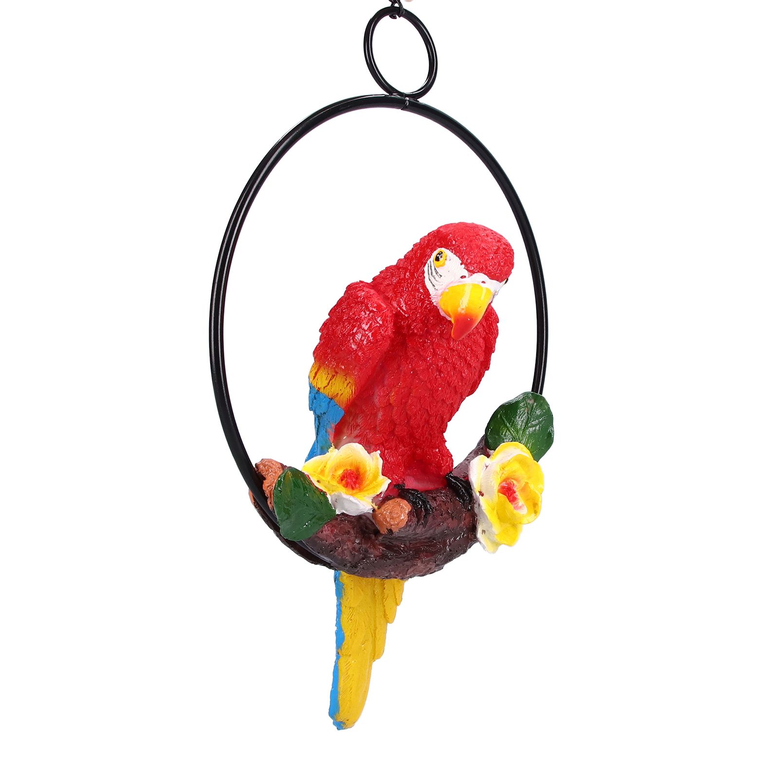 Macaw Garden Pendant Synthetic Resin Hanging Ring Parrots Sculpture for view 6