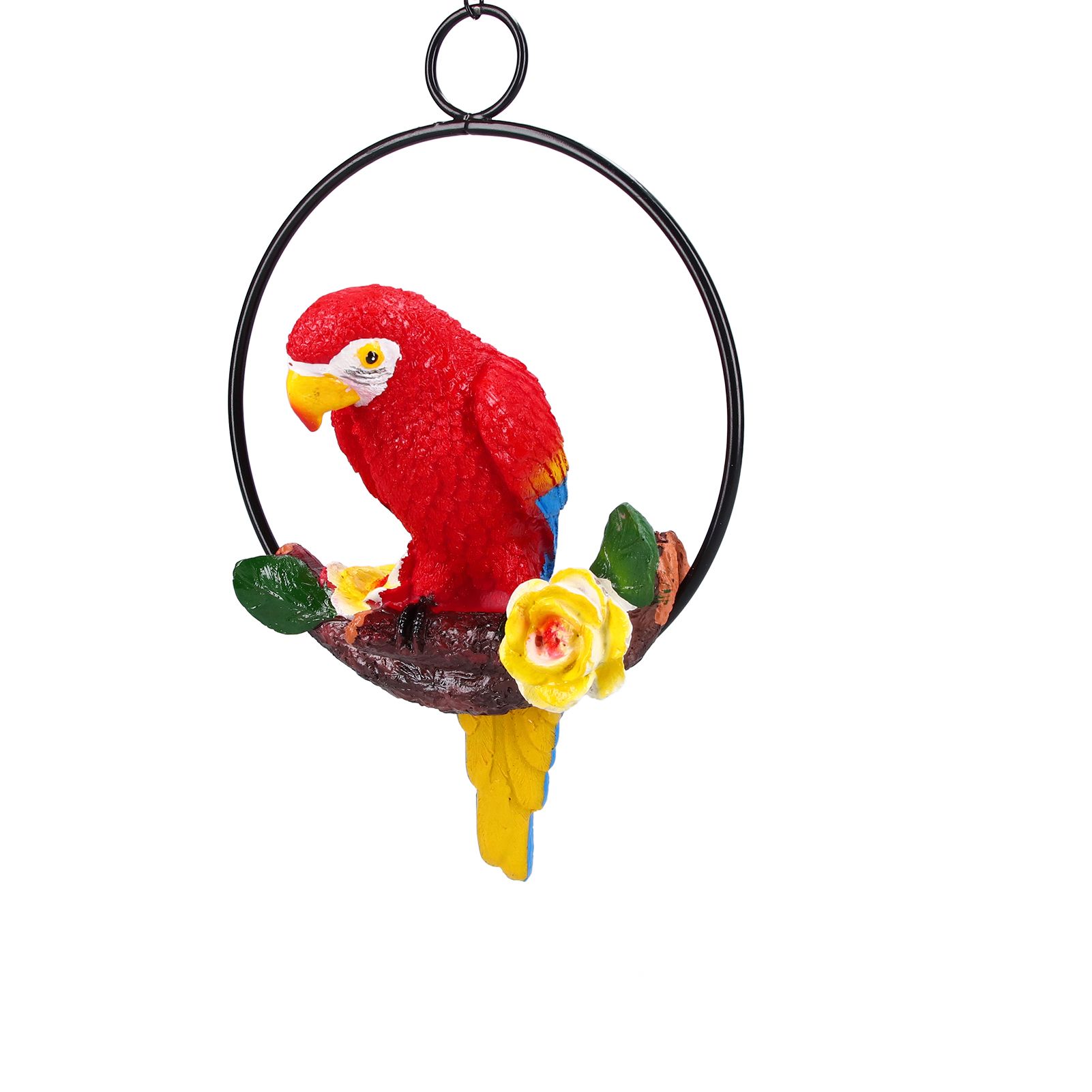 Macaw Garden Pendant Synthetic Resin Hanging Ring Parrots Sculpture for view 7