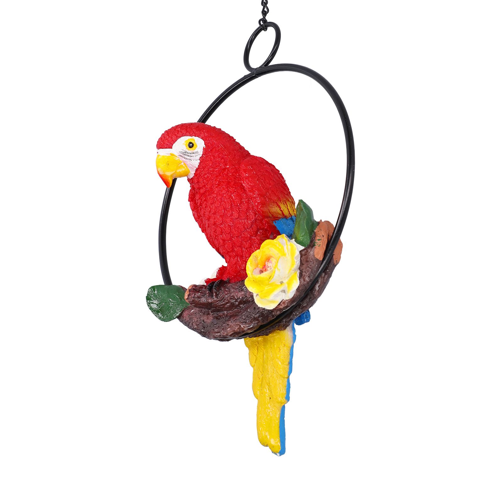 Macaw Garden Pendant Synthetic Resin Hanging Ring Parrots Sculpture for view 8