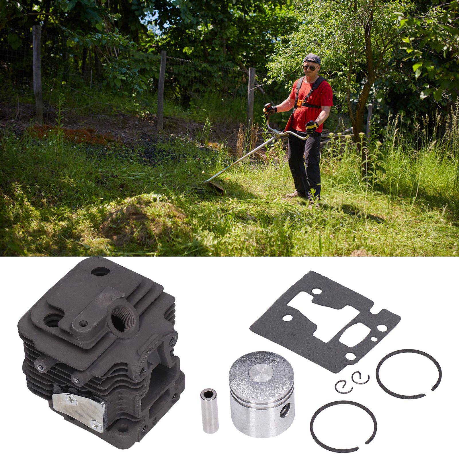 32mm Cylinder Piston Kit Garden Brush Cutter Cylinder Piston Assembly with view 11
