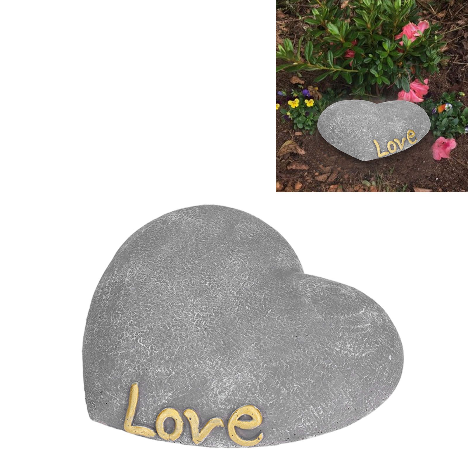 Pet Memorial Stone Heart Shaped Garden Memorial Tombstone Resin Dog Cat view 12