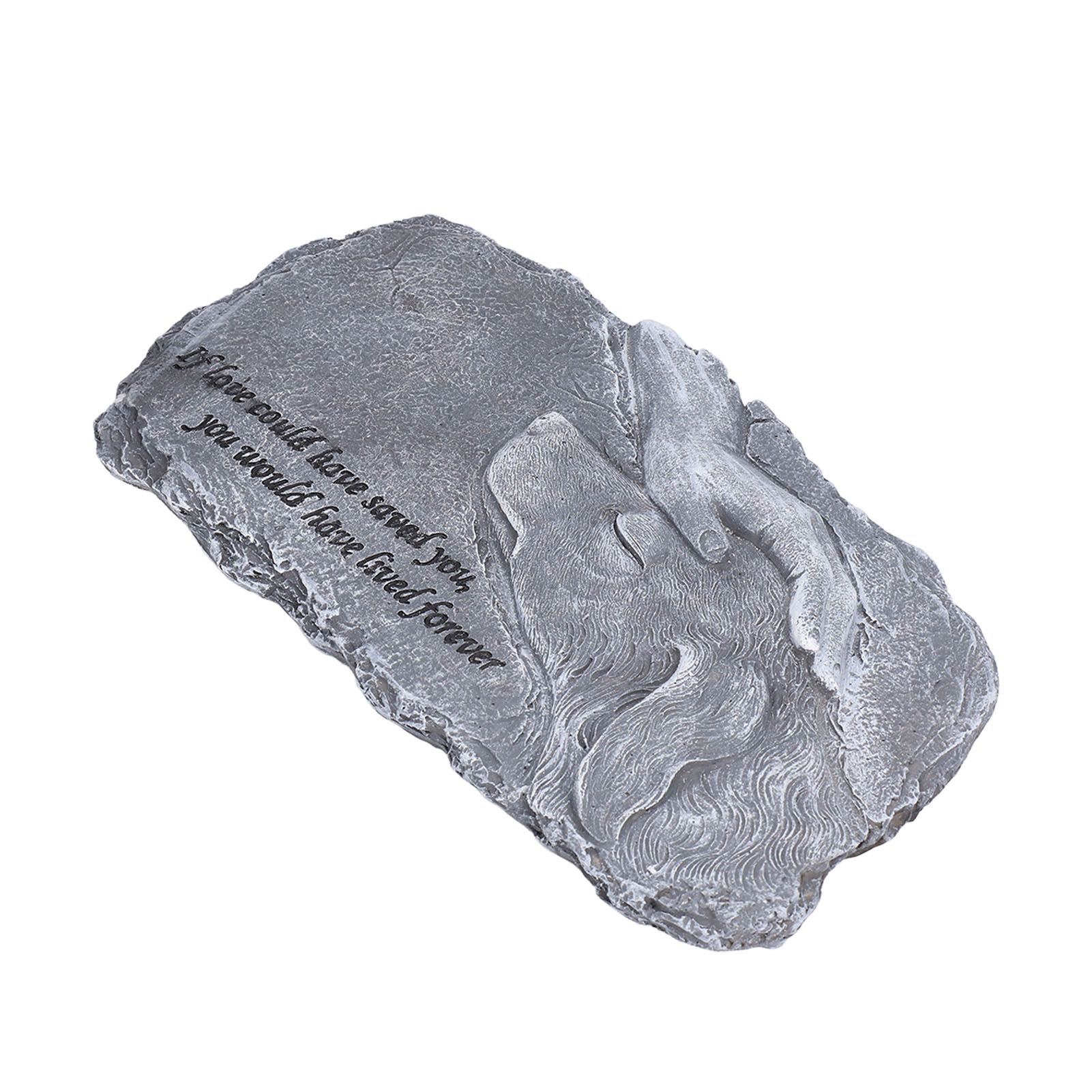 Pet Memorial Stone Garden Memorial Tombstone Resin Dog Cat Gravestone for Lawn view 4