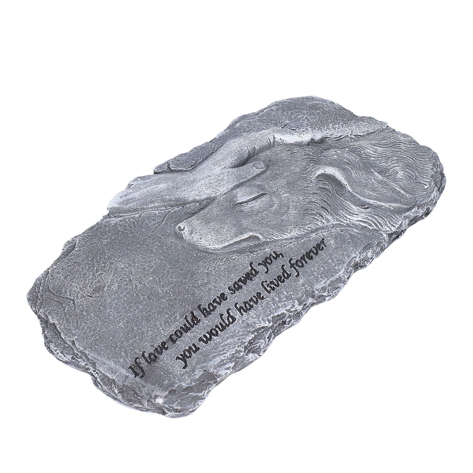 Pet Memorial Stone Garden Memorial Tombstone Resin Dog Cat Gravestone for Lawn view 7