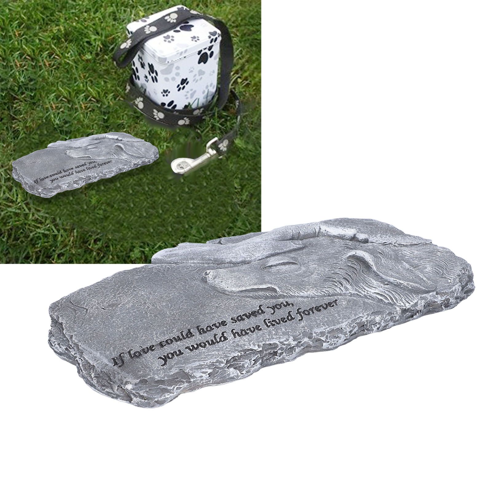 Pet Memorial Stone Garden Memorial Tombstone Resin Dog Cat Gravestone for Lawn view 11