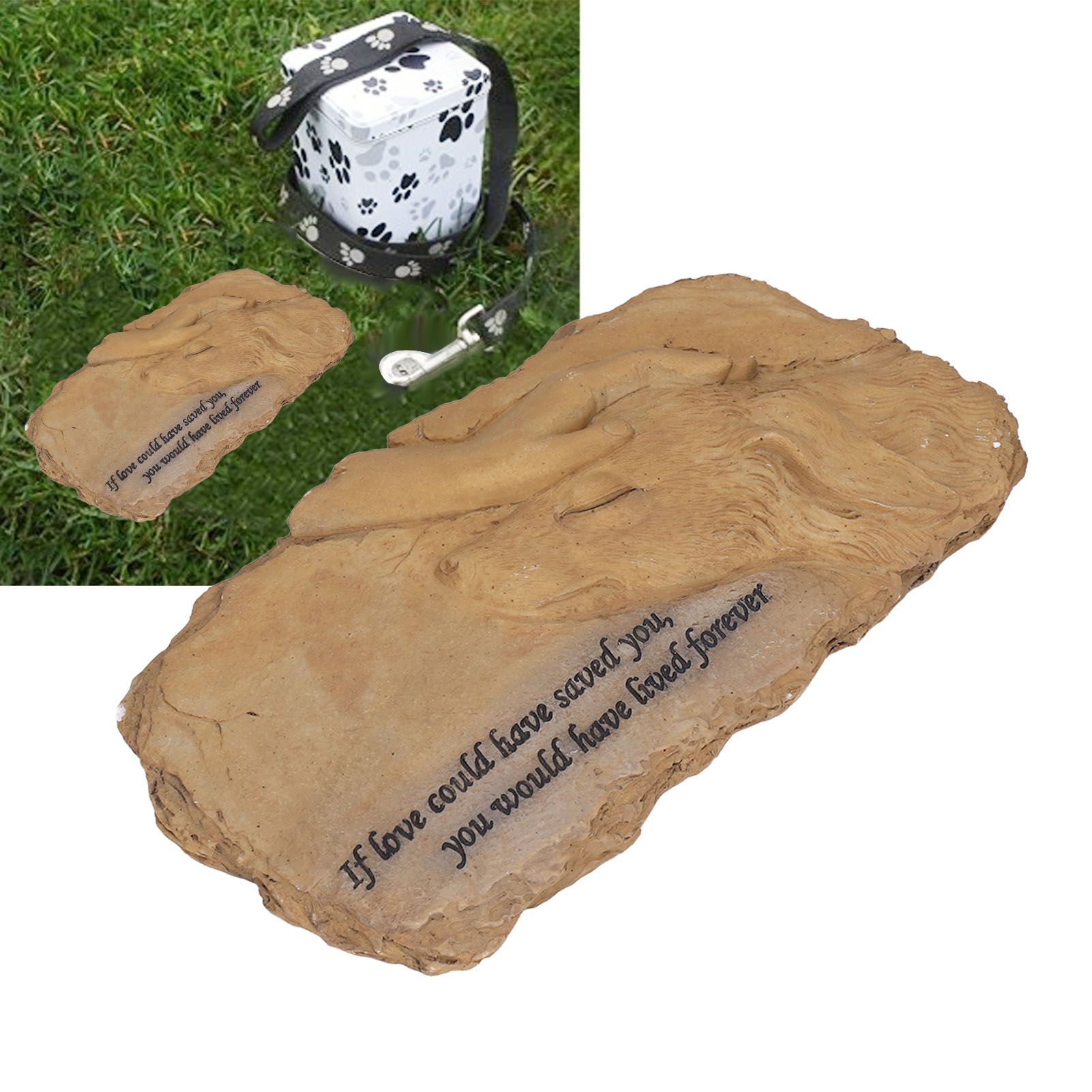 Pet Memorial Stone Garden Memorial Tombstone Resin Dog Cat Gravestone for Lawn view 11
