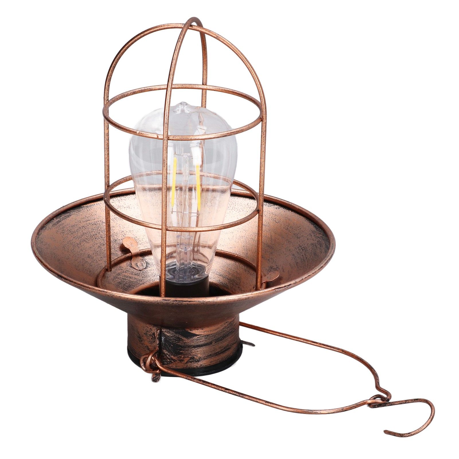 Solar Hanging Light Decorative Iron Frame LED Outdoor Retro Lantern for Garden view 2