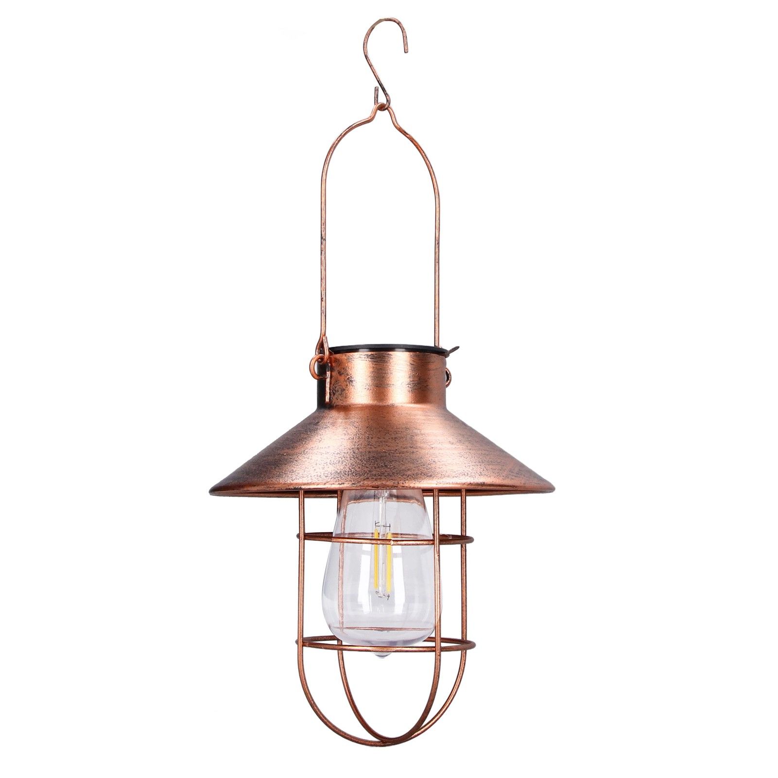 Solar Hanging Light Decorative Iron Frame LED Outdoor Retro Lantern for Garden view 3