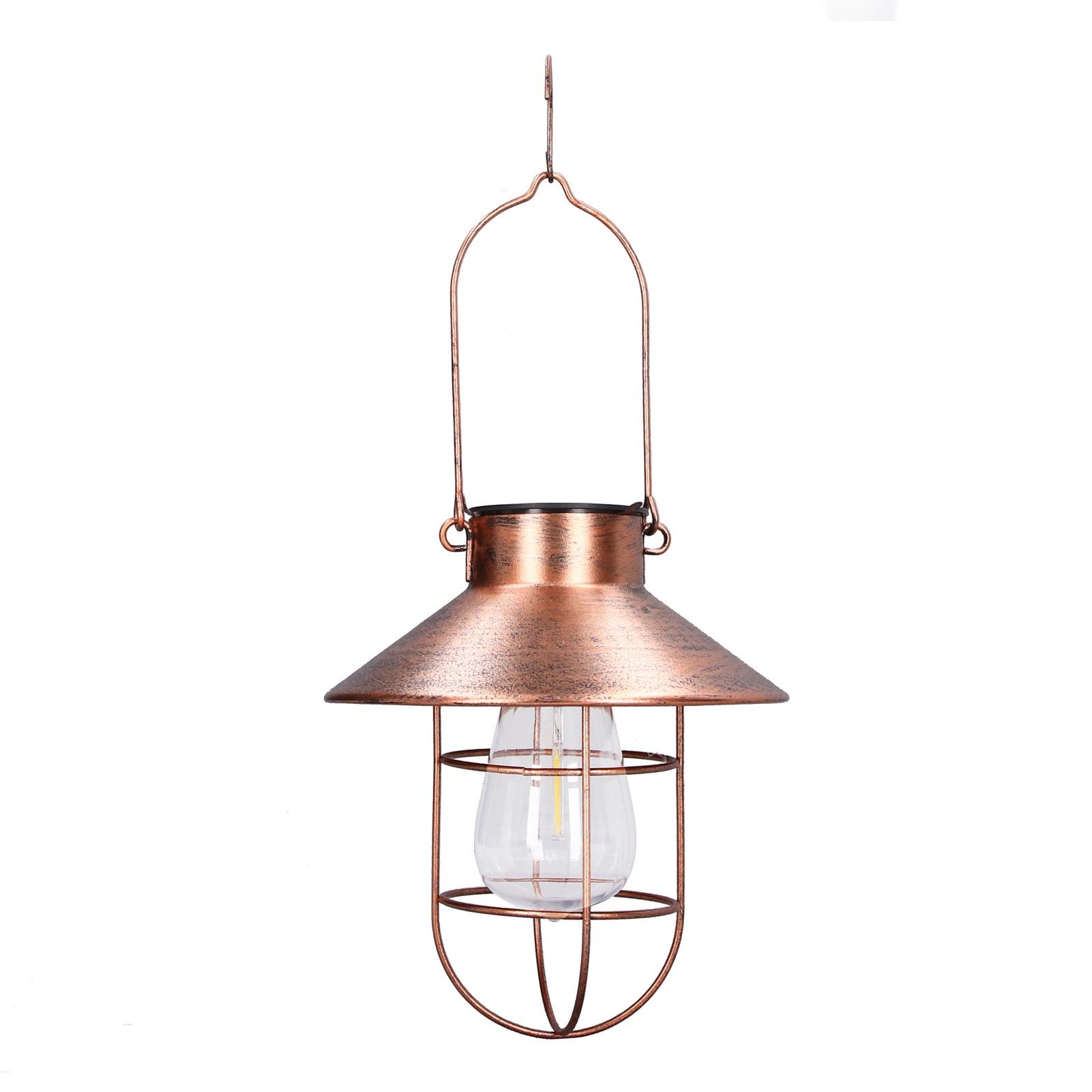 Solar Hanging Light Decorative Iron Frame LED Outdoor Retro Lantern for Garden view 5