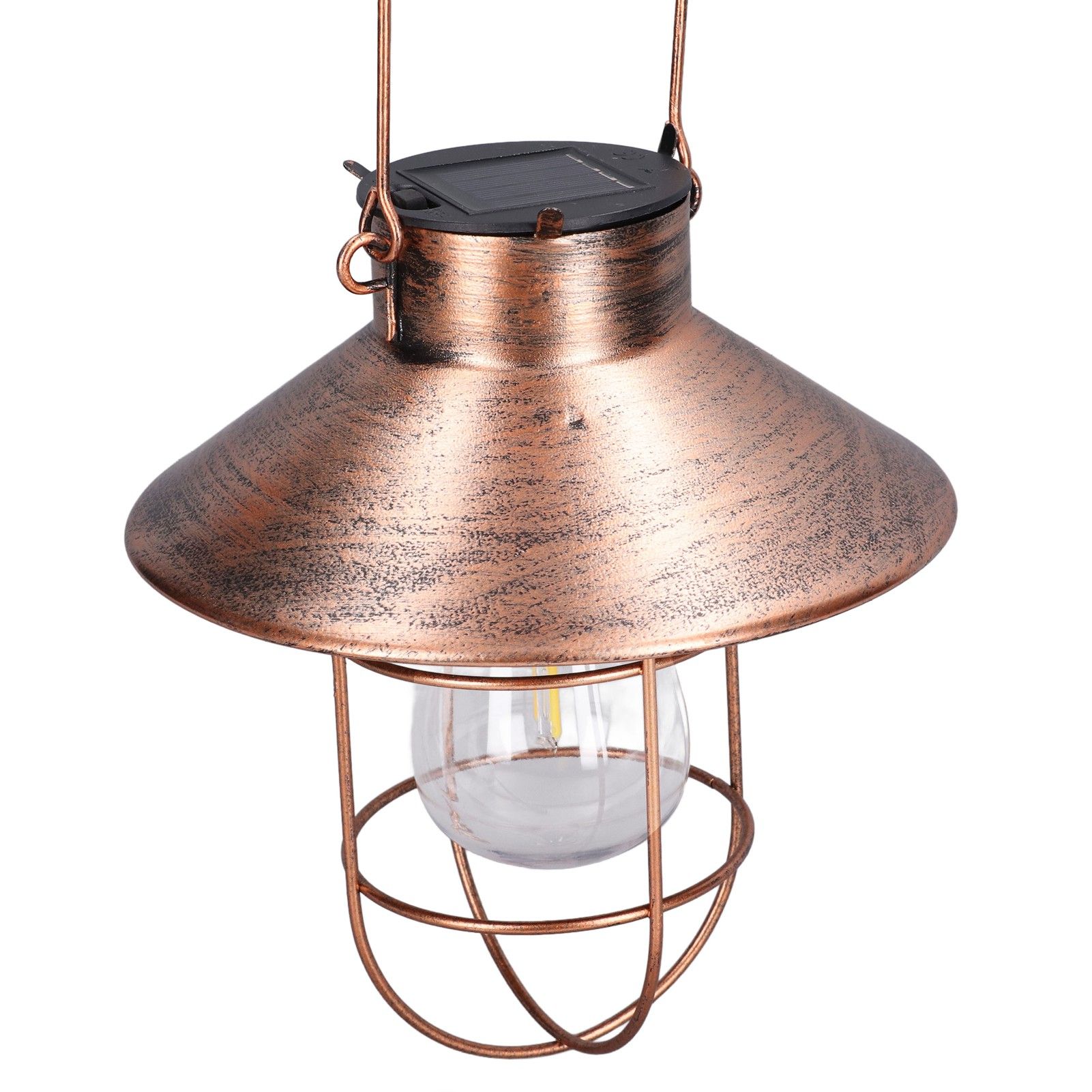 Solar Hanging Light Decorative Iron Frame LED Outdoor Retro Lantern for Garden view 6