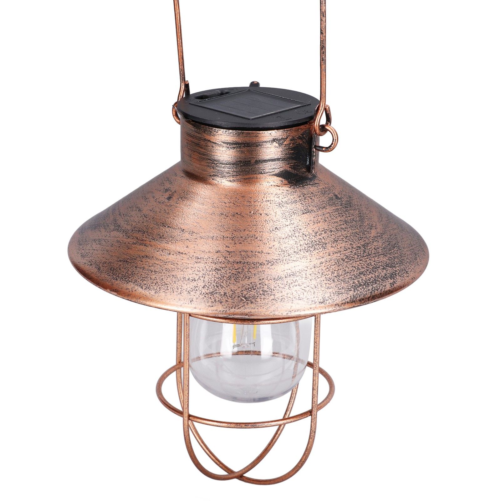 Solar Hanging Light Decorative Iron Frame LED Outdoor Retro Lantern for Garden view 9