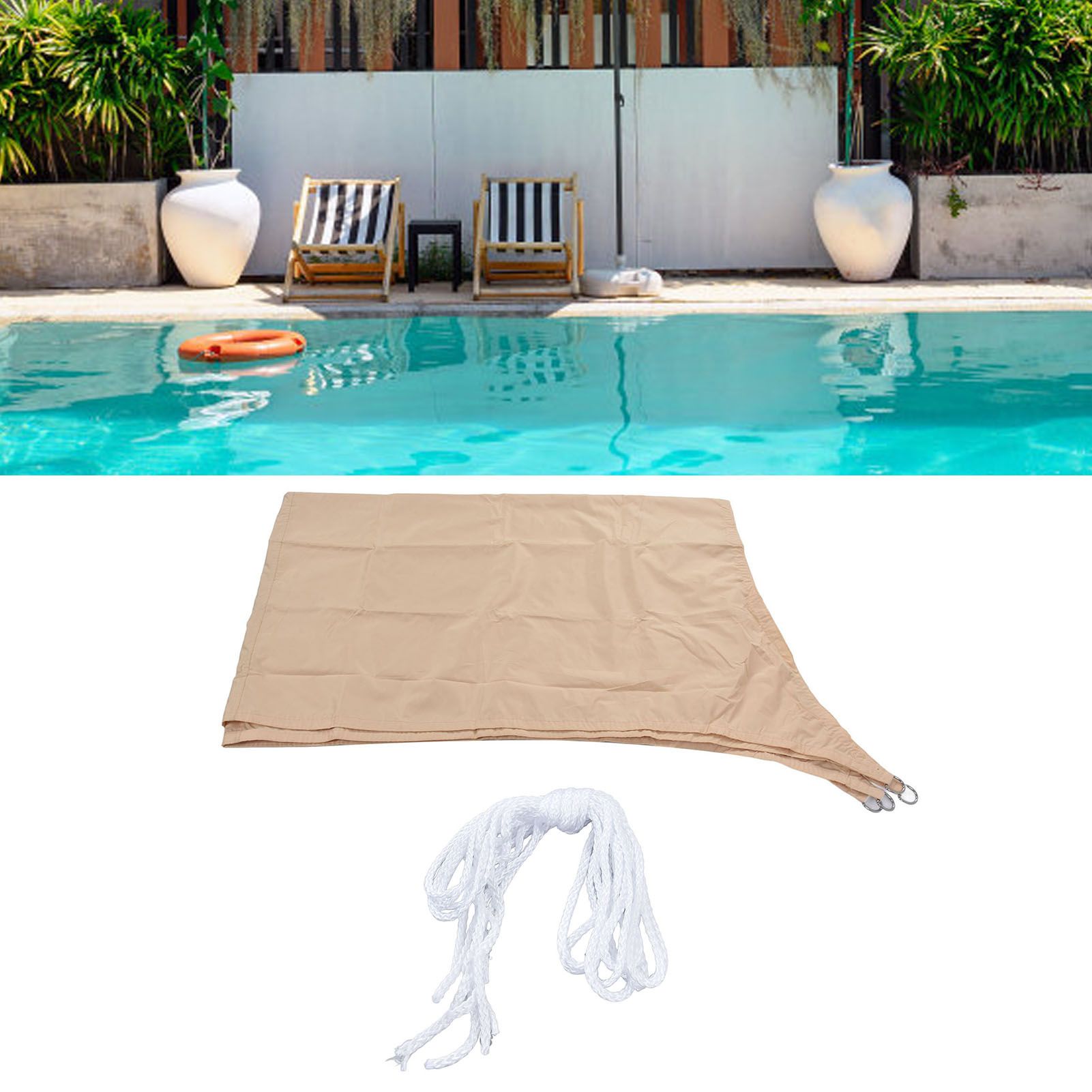 Sun Shade 2x3m Quadrangle Beige Wear Resistant Durable Polyester Waterproof view 12