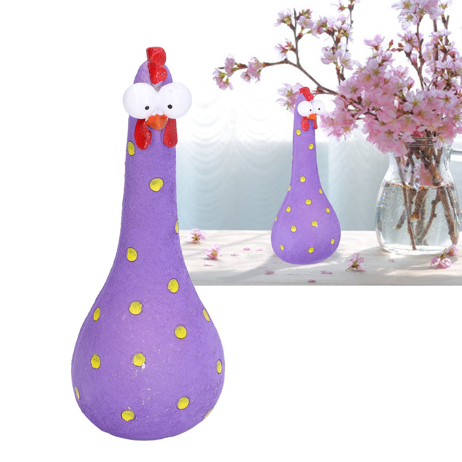Chicken Statue Long Neck Microlandschaft Hand Crafted Resin Animal Garden view 12