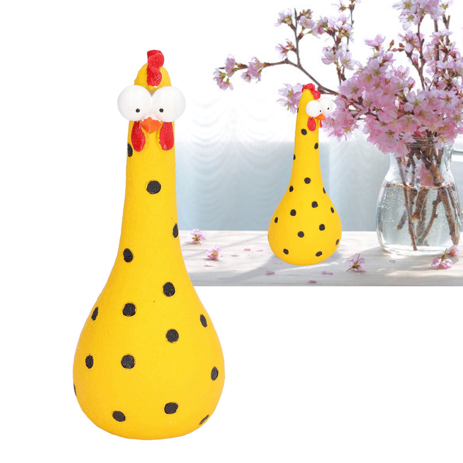 Chicken Statue Long Neck Microlandschaft Hand Crafted Resin Animal Garden view 11