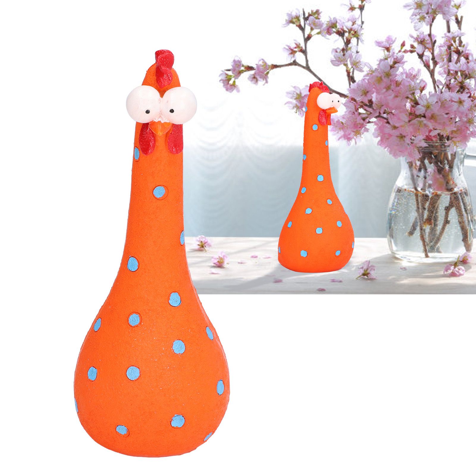 Chicken Statue Long Neck Microlandschaft Hand Crafted Resin Animal Garden view 11
