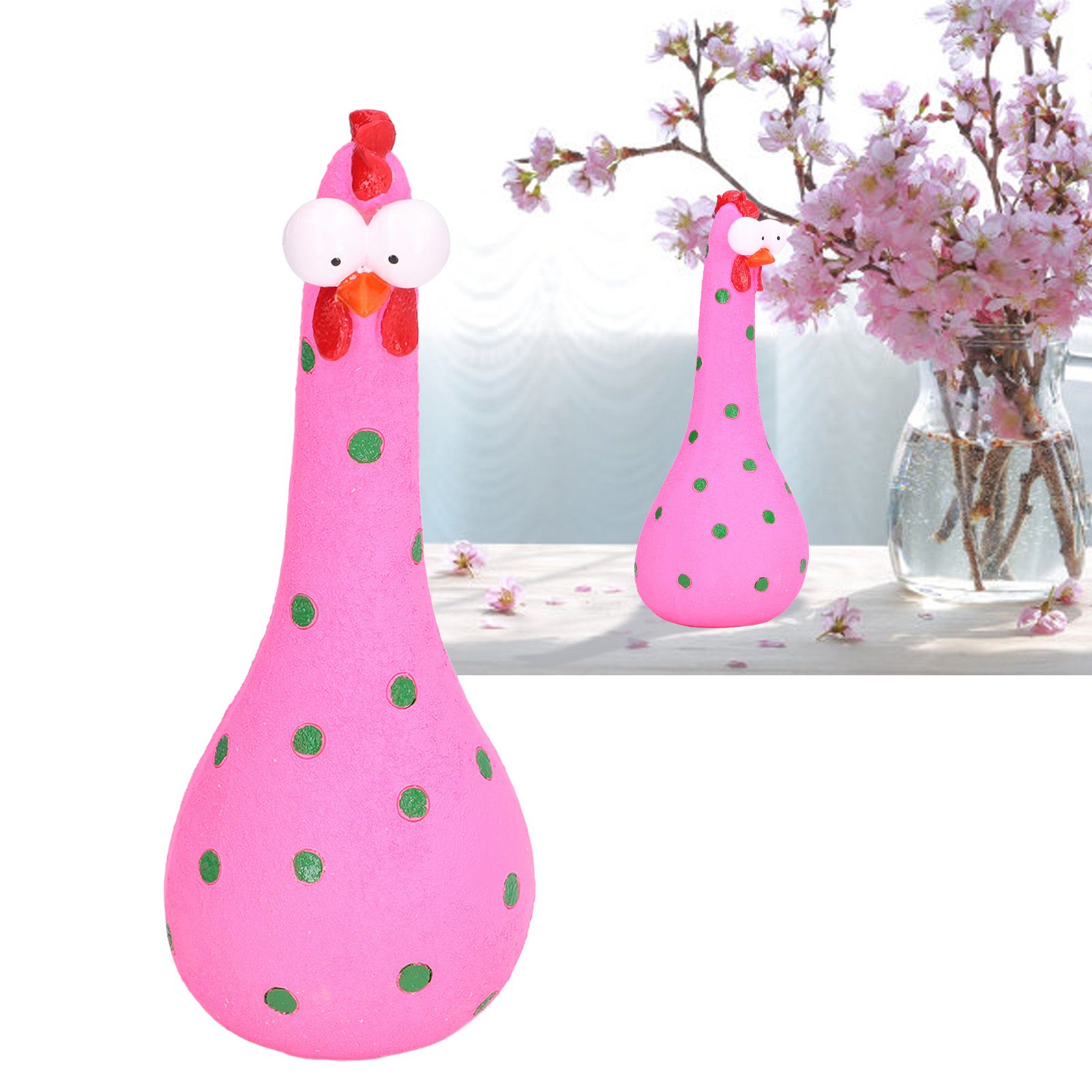 Chicken Statue Long Neck Microlandschaft Hand Crafted Resin Animal Garden view 12