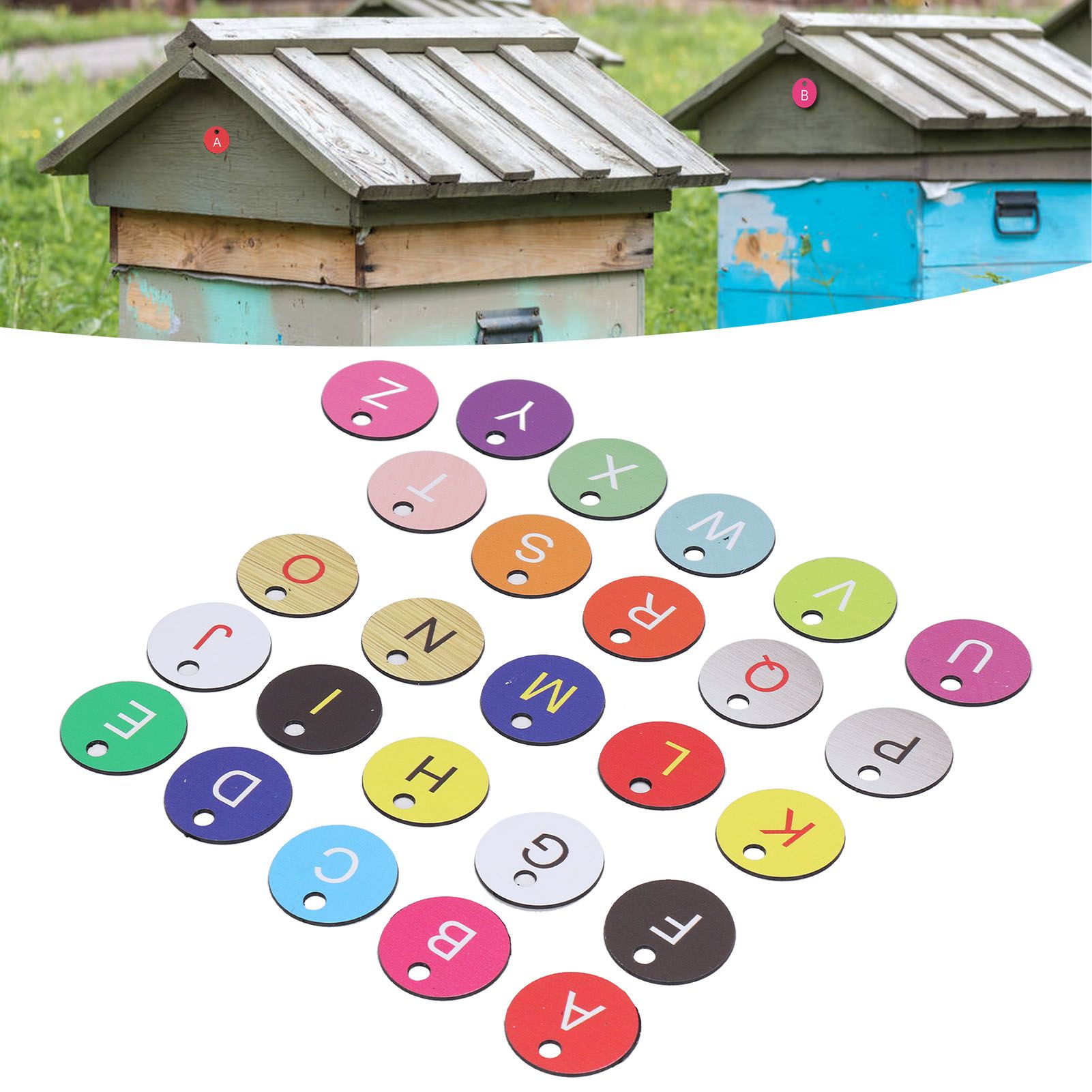 26PCS Beehive Numbered Tag Marker with Hole Round Beehive Label Beekeeping view 11