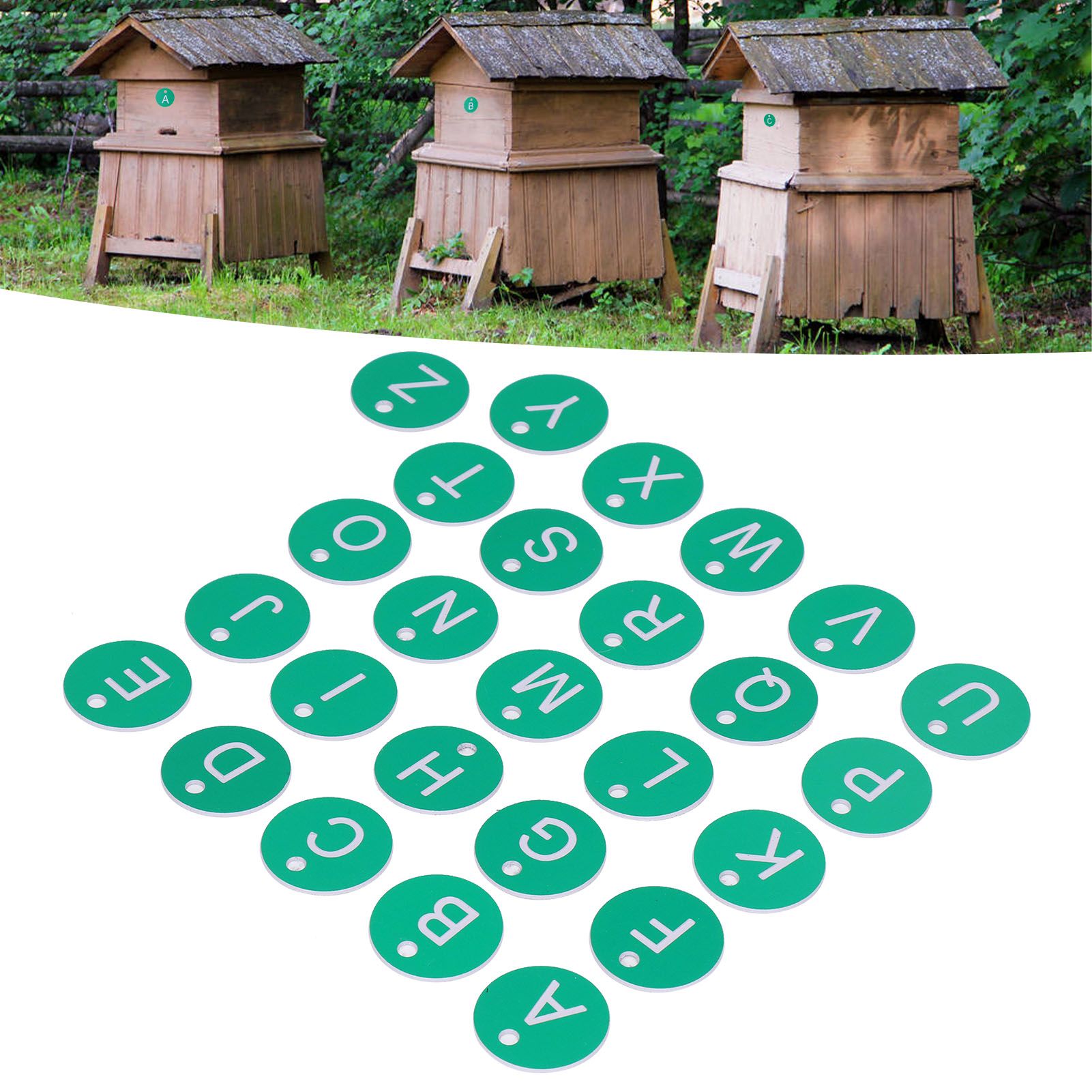 26PCS Beehive Numbered Tag Marker with Hole Round Beehive Label Beekeeping view 12