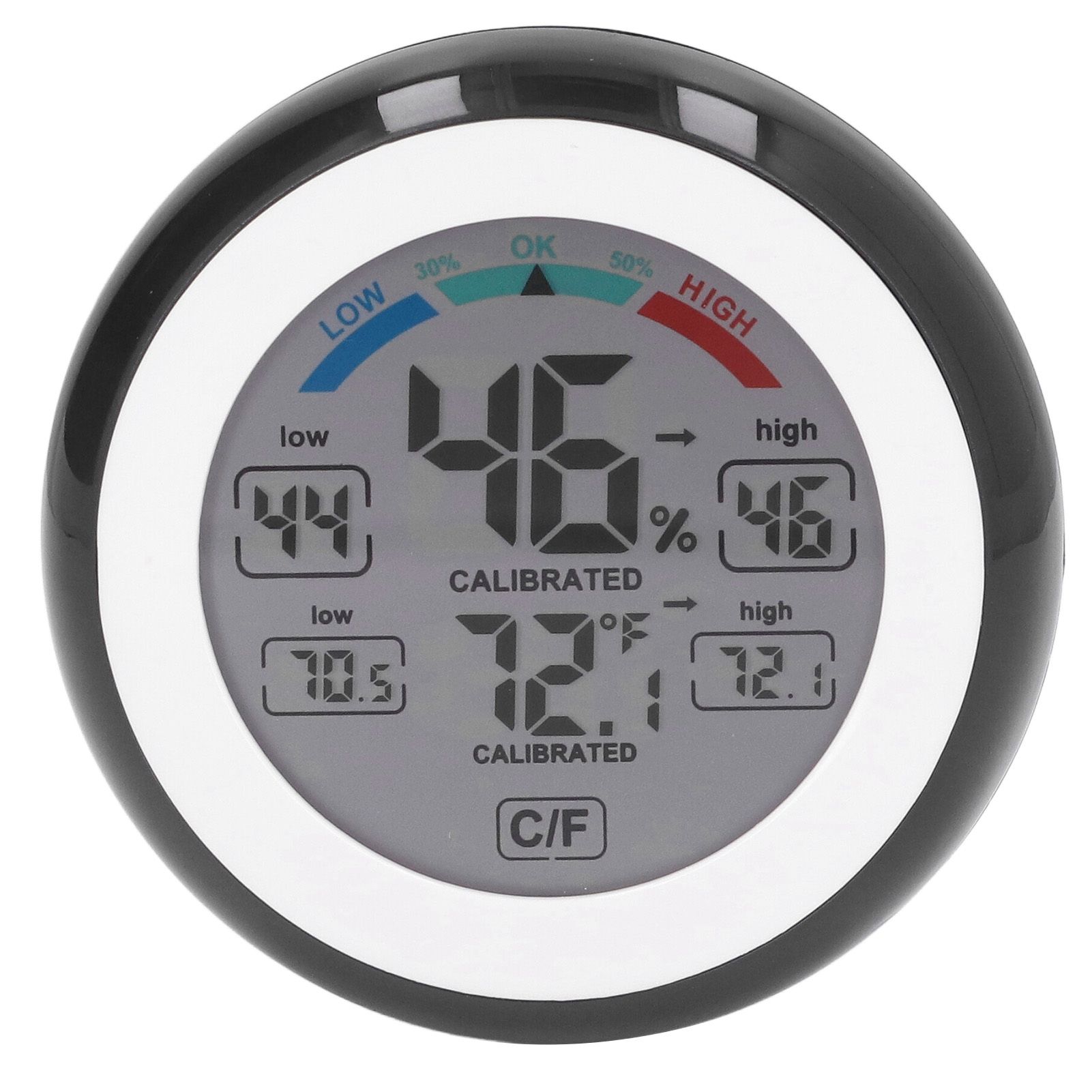 Indoor Outdoor Thermometer Hygrometer Round Touch Screen Wireless Electronic