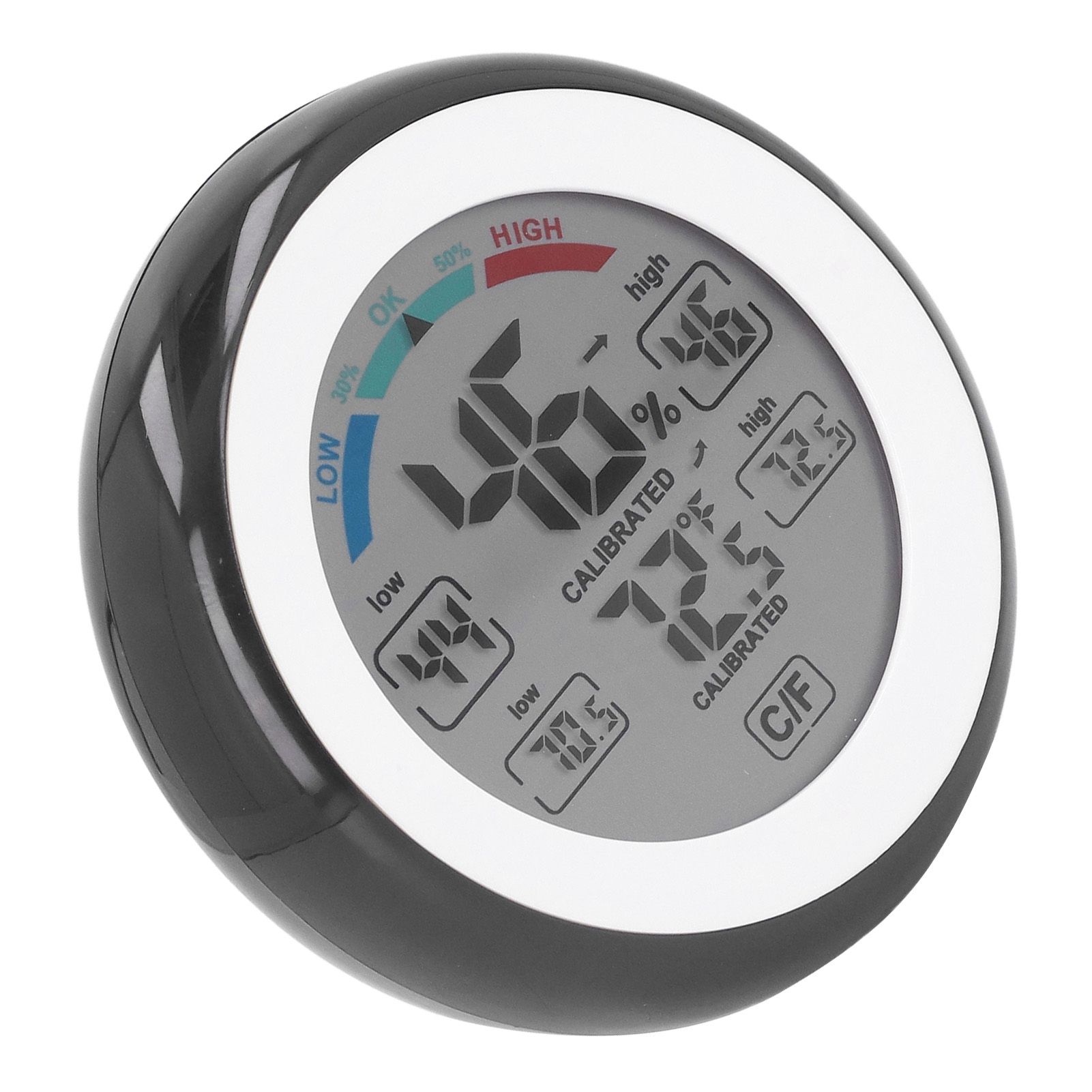 Indoor Outdoor Thermometer Hygrometer Round Touch Screen Wireless Electronic view 2