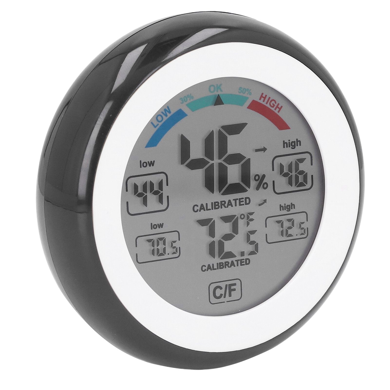 Indoor Outdoor Thermometer Hygrometer Round Touch Screen Wireless Electronic view 4