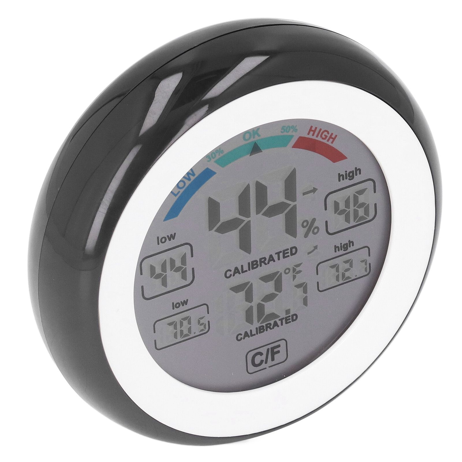 Indoor Outdoor Thermometer Hygrometer Round Touch Screen Wireless Electronic view 10