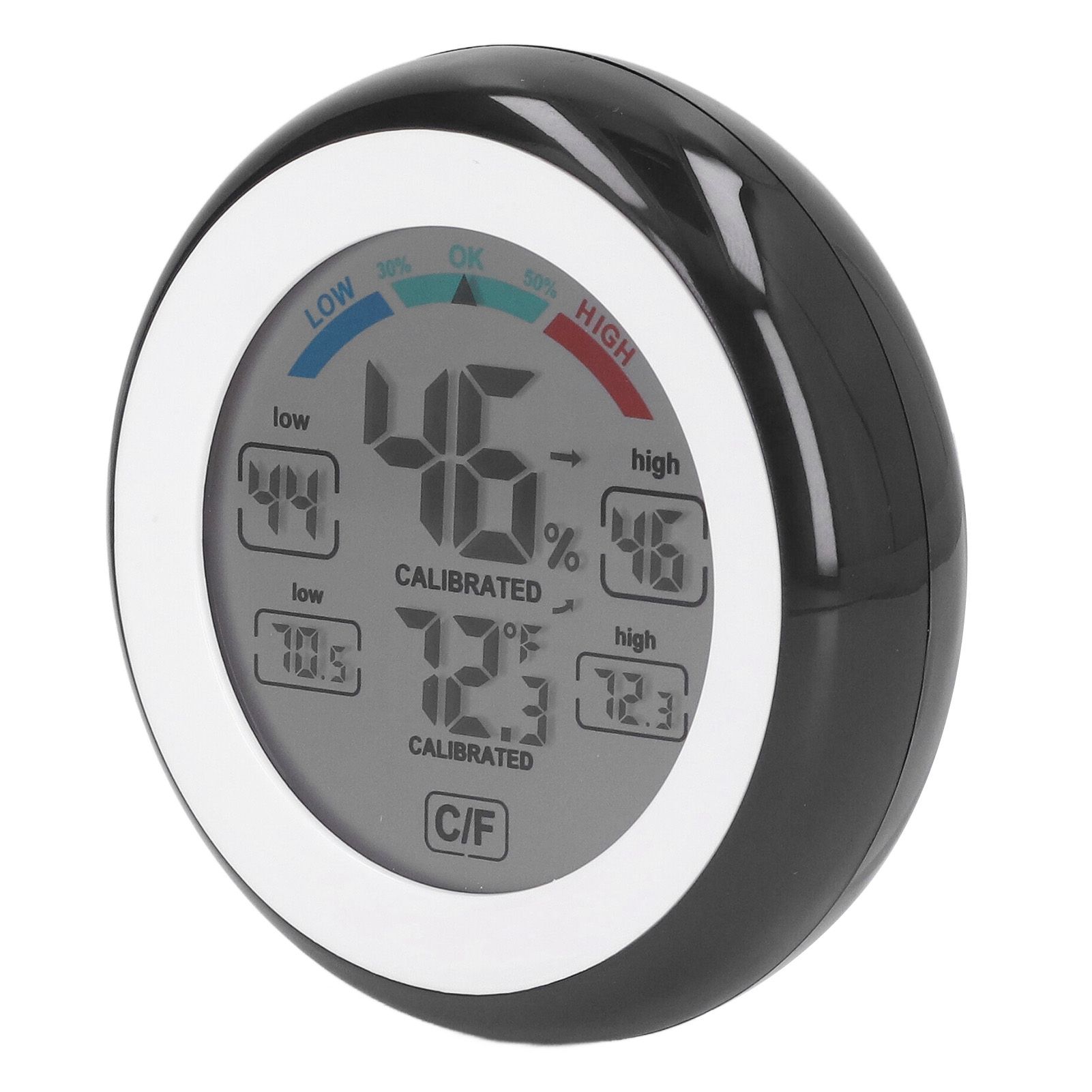 Indoor Outdoor Thermometer Hygrometer Round Touch Screen Wireless Electronic view 13