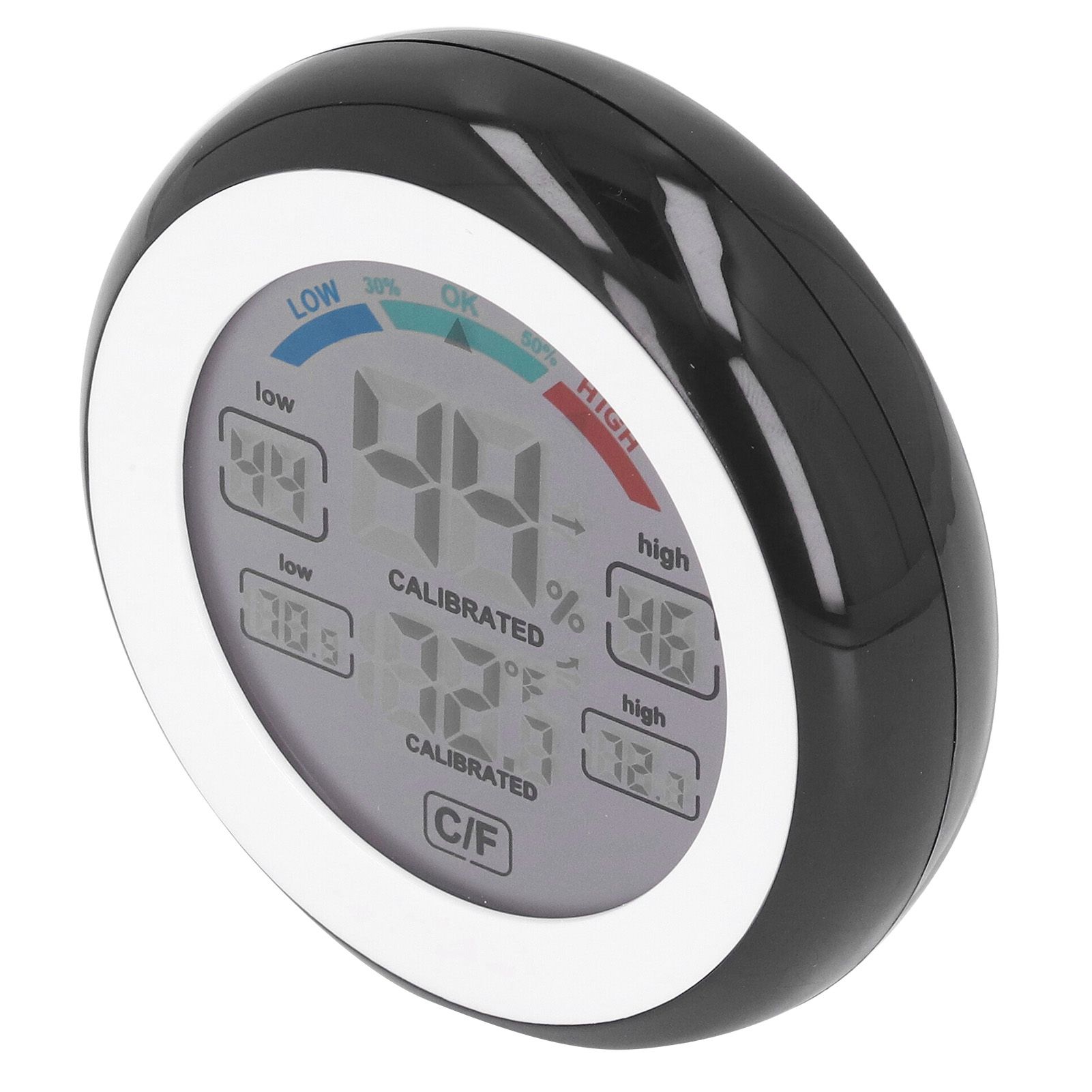 Indoor Outdoor Thermometer Hygrometer Round Touch Screen Wireless Electronic view 15