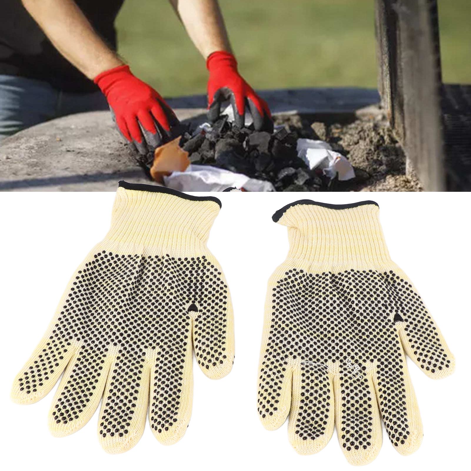 BBQ Grill Gloves 800℃ Heat Resistant Insulating Open Fire Proof Professional view 11