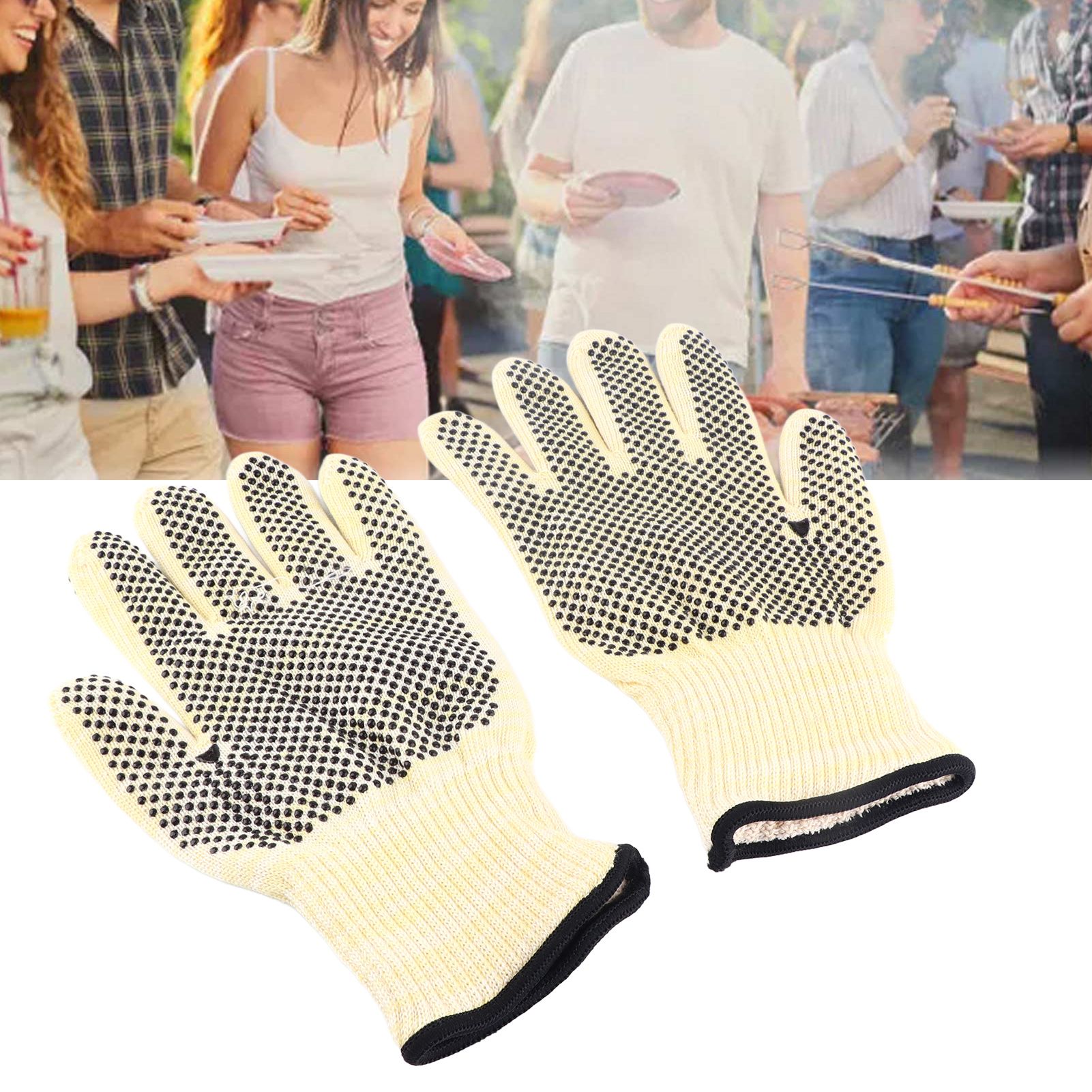BBQ Grill Gloves 800℃ Heat Resistant Insulating Open Fire Proof Professional view 12