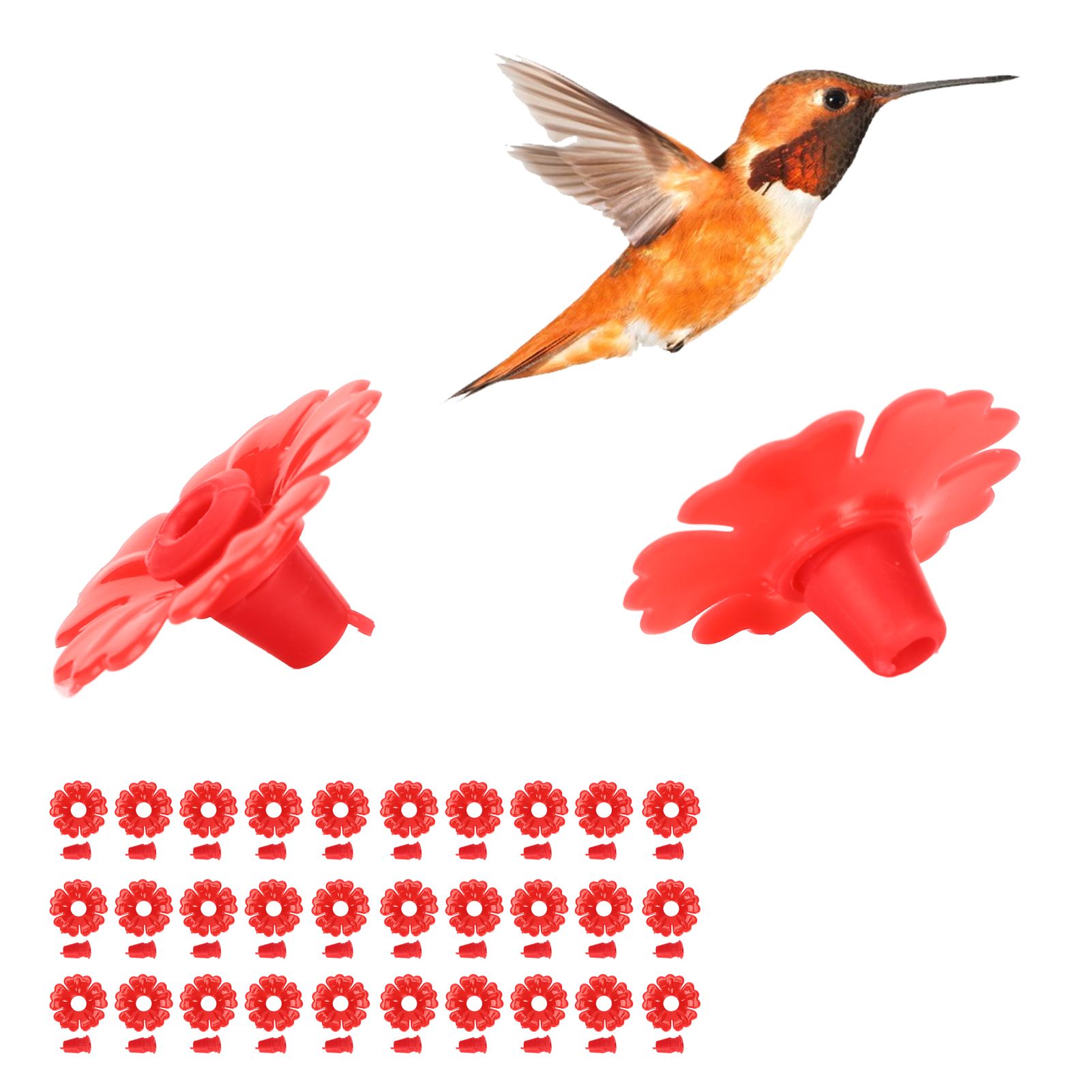 30 Set Hummingbird Feeder Flowers Hanging Bird Feeding Ports Replacement Parts view 10