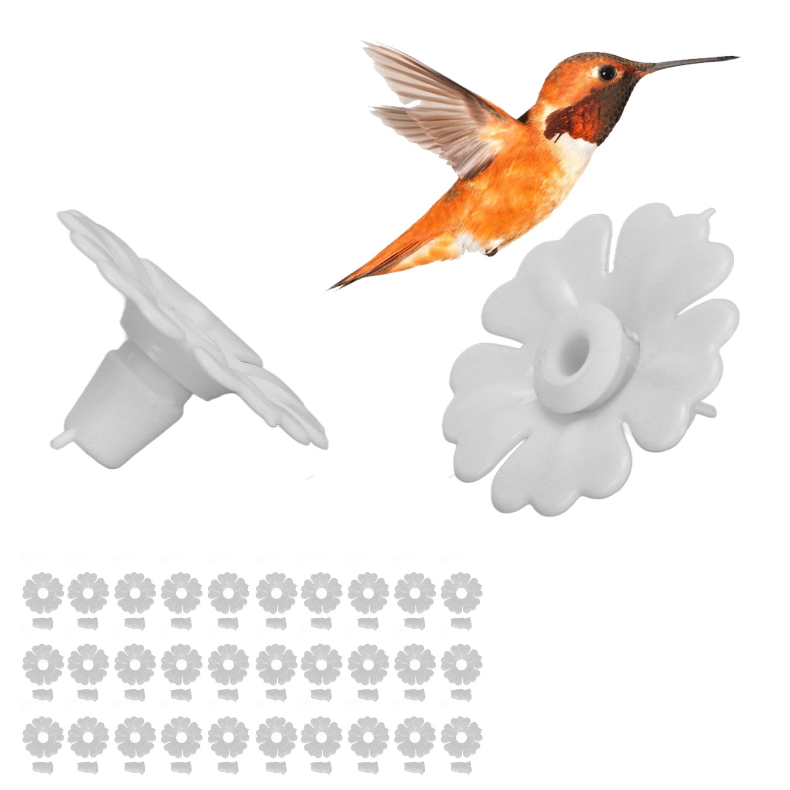 30 Set Hummingbird Feeder Flowers Hanging Bird Feeding Ports Replacement Parts view 10
