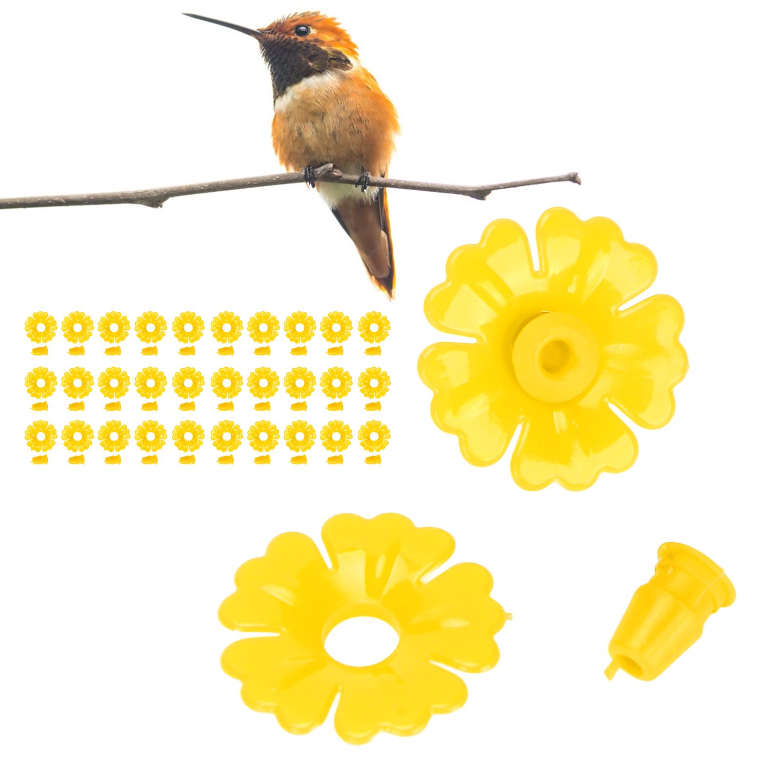 30 Set Hummingbird Feeder Flowers Hanging Bird Feeding Ports Replacement Parts view 12