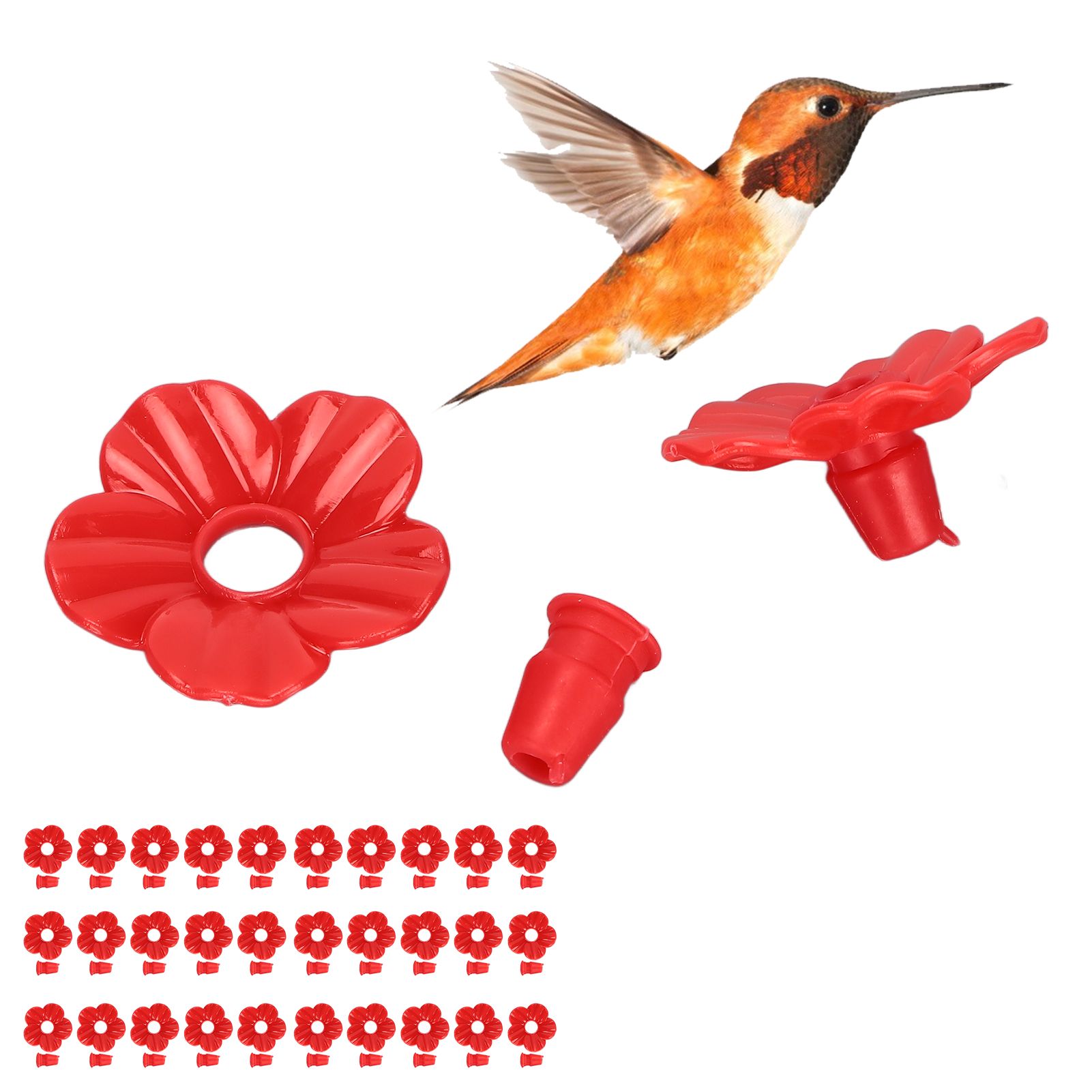 30 Sets Hummingbird Feeder Flowers Multicolor Unique Replaceable Hummingbird view 10
