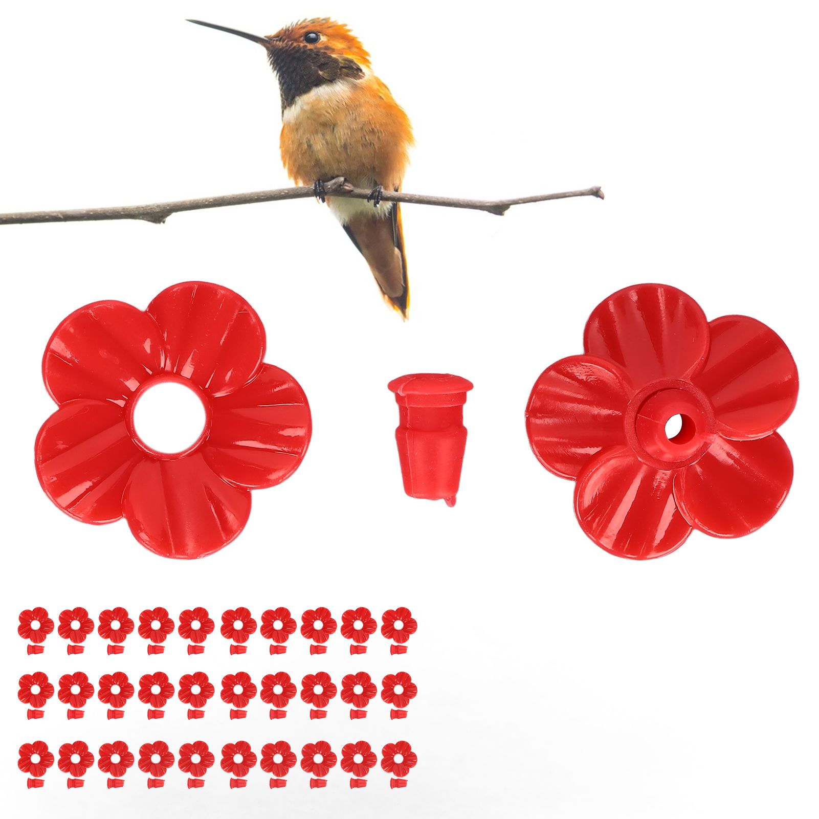 30 Sets Hummingbird Feeder Flowers Multicolor Unique Replaceable Hummingbird view 12