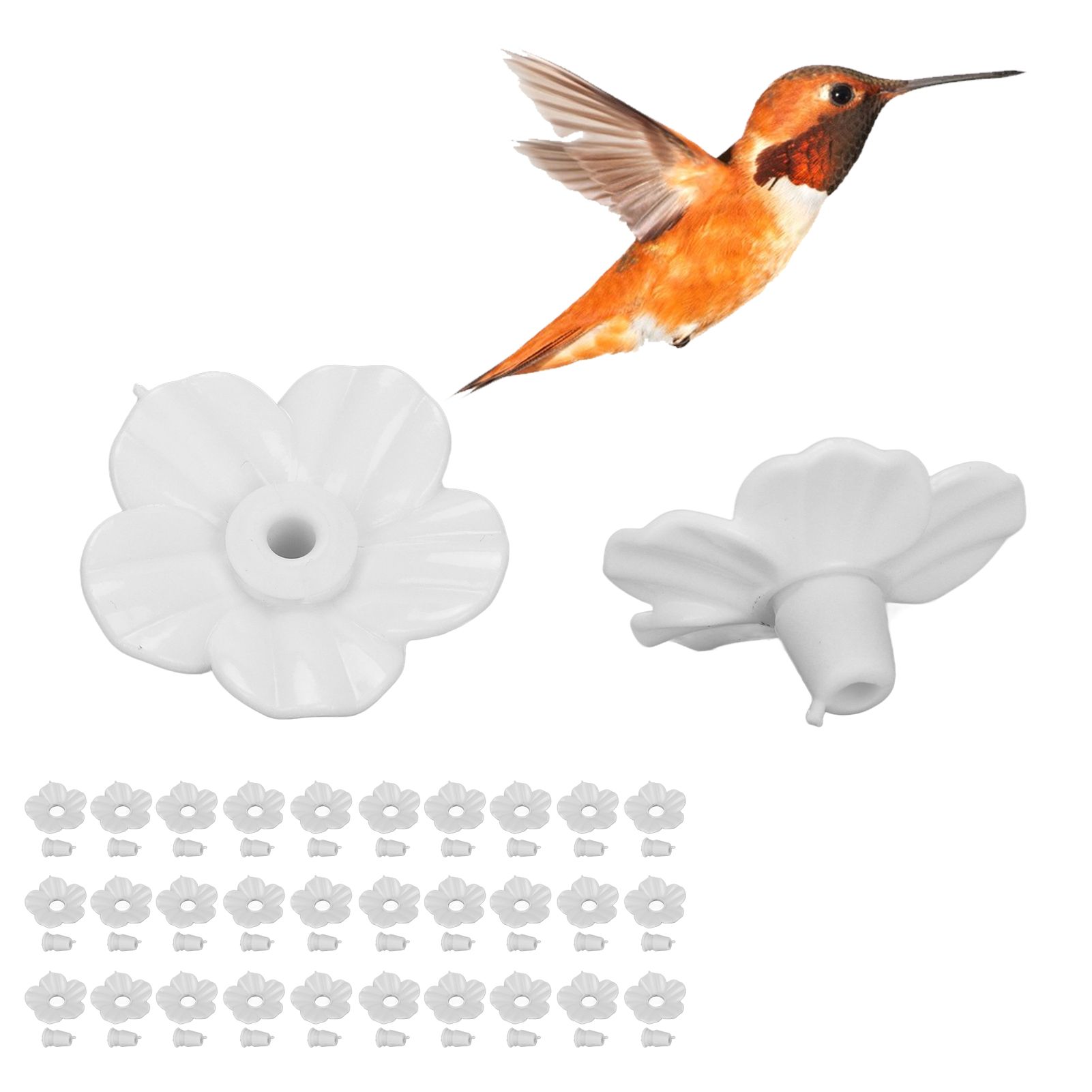 30 Sets Hummingbird Feeder Flowers Multicolor Unique Replaceable Hummingbird view 10