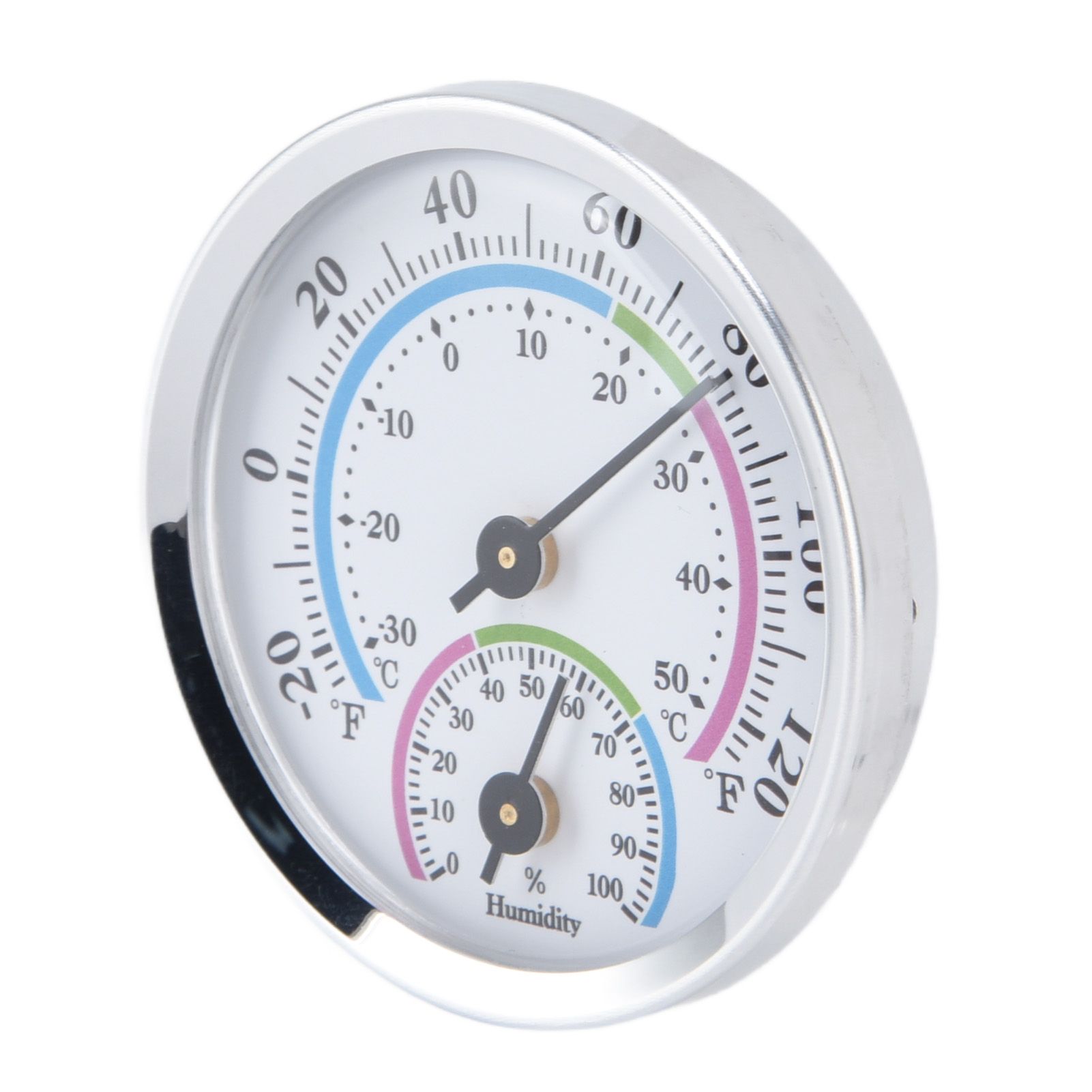 Mini Indoor Thermometer Hygrometer 2 in 1 Compact Structure Clear Scale Silver view 2