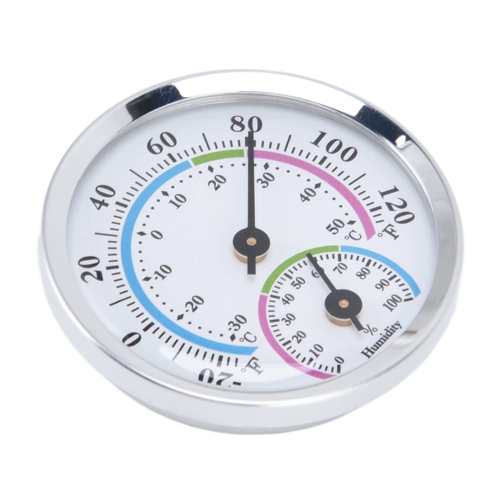Mini Indoor Thermometer Hygrometer 2 in 1 Compact Structure Clear Scale Silver view 3