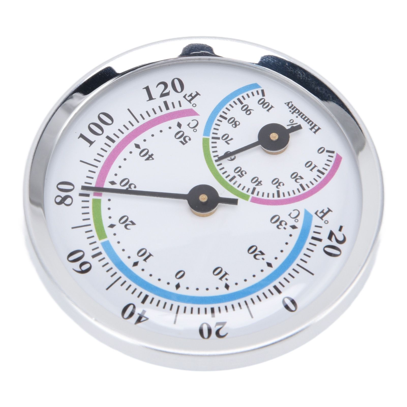 Mini Indoor Thermometer Hygrometer 2 in 1 Compact Structure Clear Scale Silver view 4