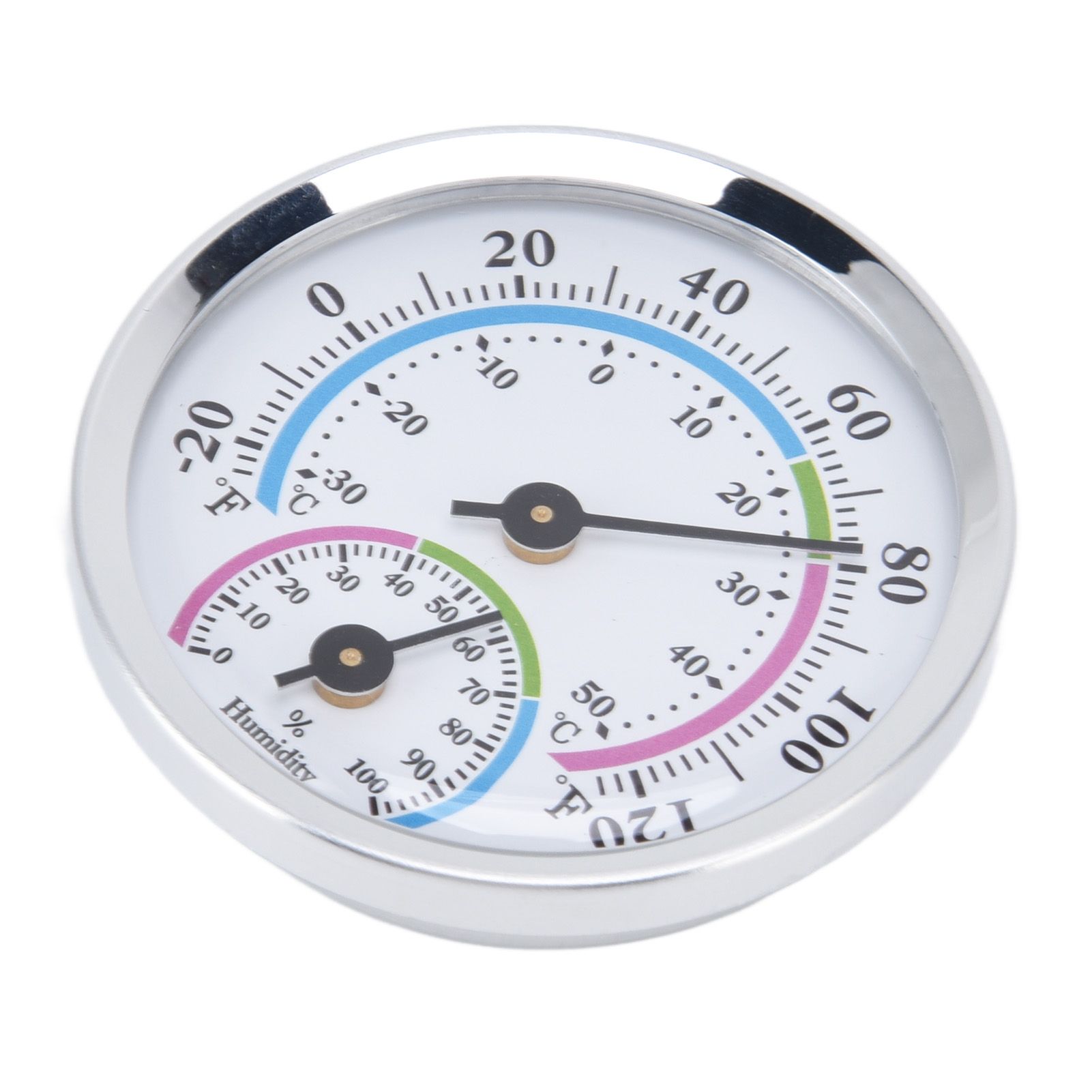 Mini Indoor Thermometer Hygrometer 2 in 1 Compact Structure Clear Scale Silver view 5