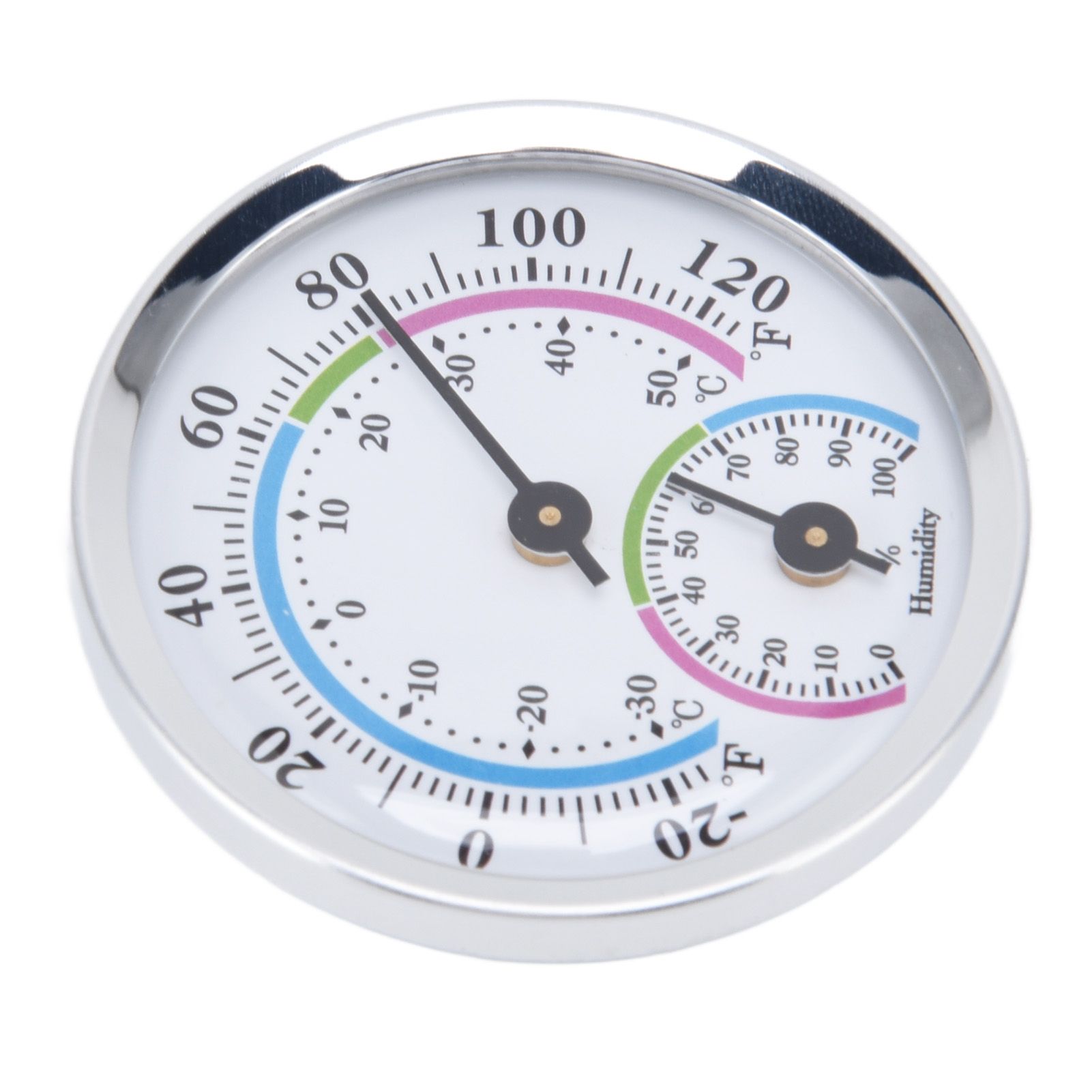 Mini Indoor Thermometer Hygrometer 2 in 1 Compact Structure Clear Scale Silver view 6