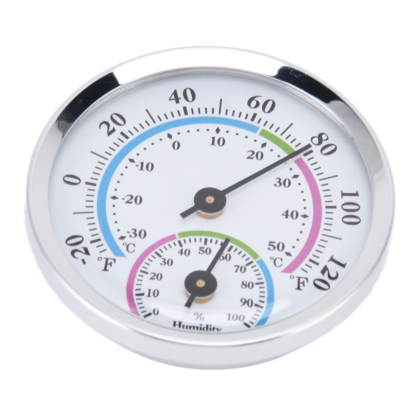 Mini Indoor Thermometer Hygrometer 2 in 1 Compact Structure Clear Scale Silver view 8